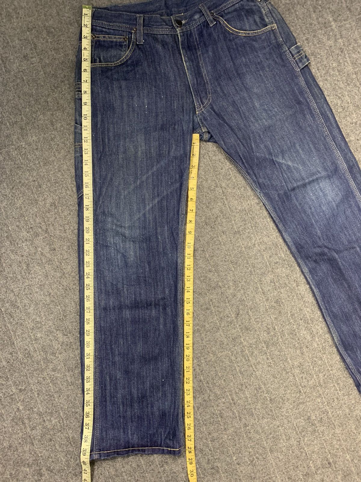 Japanese Brand 90s Oxen Workwear Carpenter Utility Indigo Denim Jeans Size US 31 - 9 Thumbnail