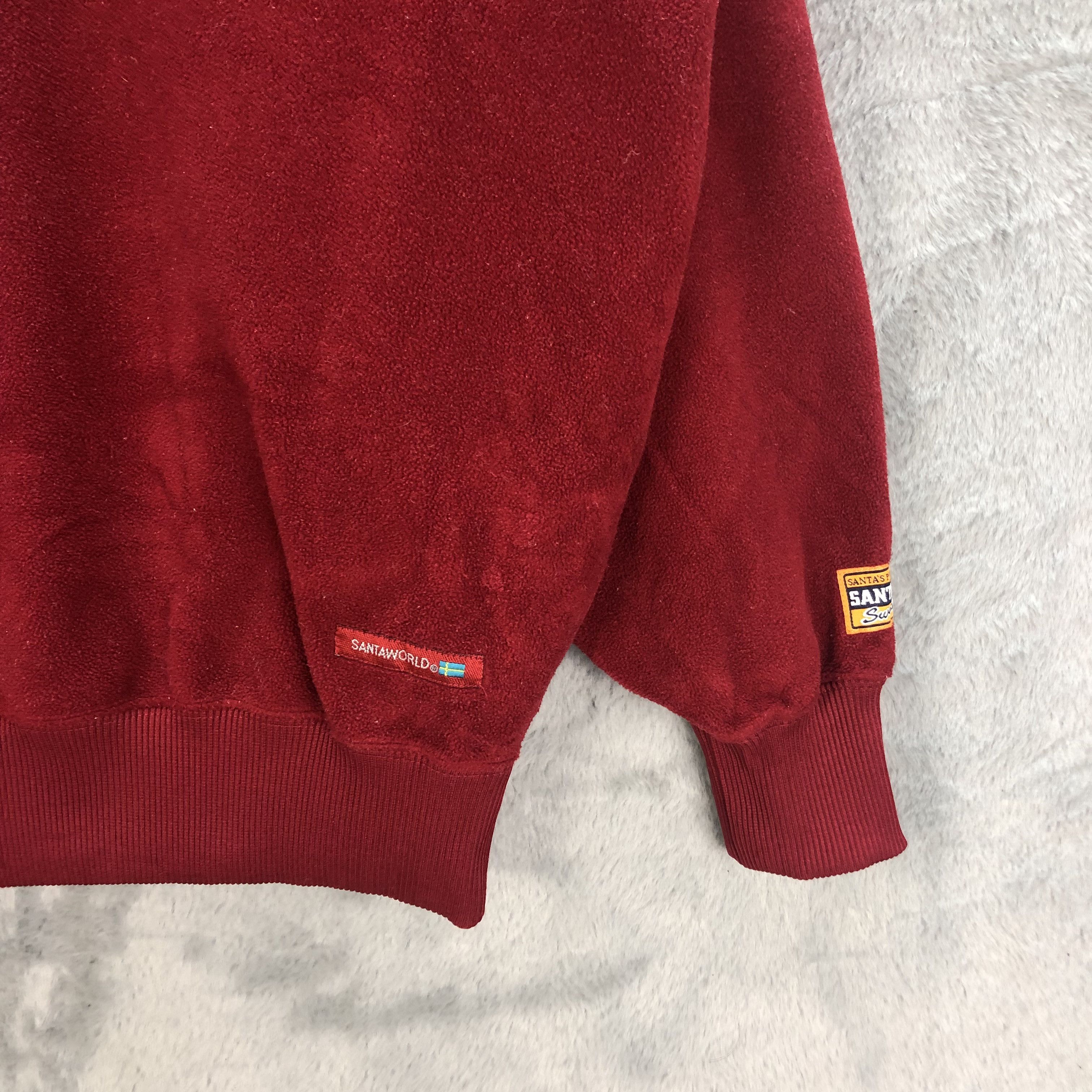 Japanese Brand SANTA WORLD EMBROIDERY BIG FACE LOGO RED FLEECE #6543-72 Size US M / EU 48-50 / 2 - 7 Thumbnail