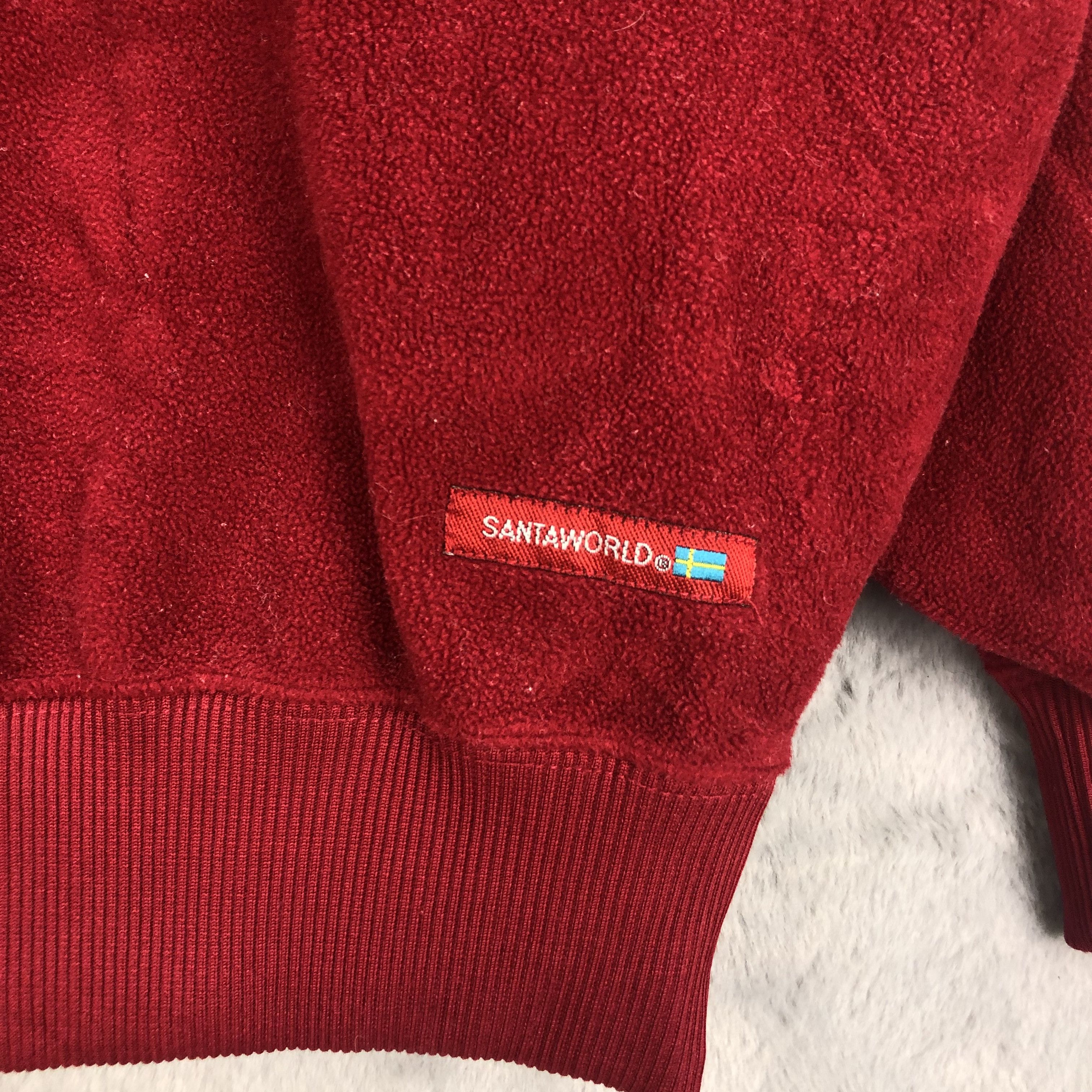 Japanese Brand SANTA WORLD EMBROIDERY BIG FACE LOGO RED FLEECE #6543-72 Size US M / EU 48-50 / 2 - 5 Thumbnail