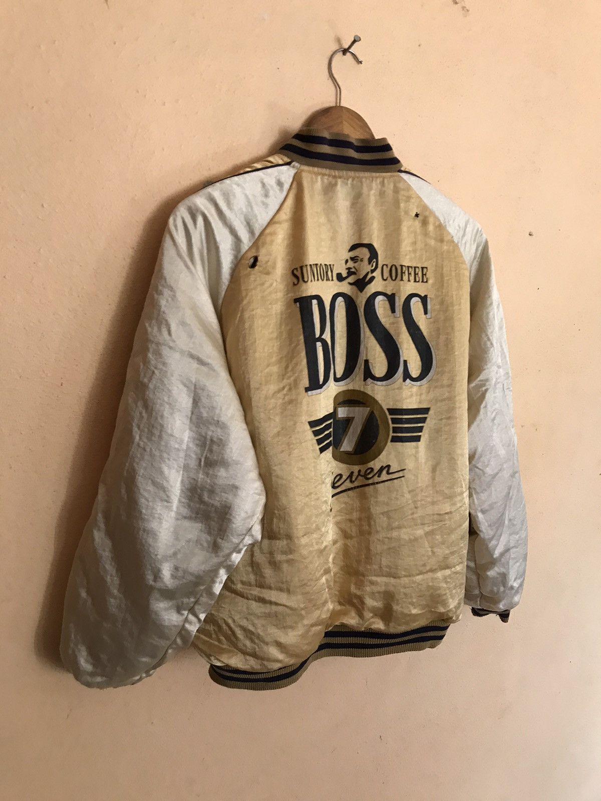 Vintage 🔥VERY RARE VINTAGE 80s BOSS COFFEE 7 EEVEN SATIN JACKET Size US L / EU 52-54 / 3 - 3 Thumbnail