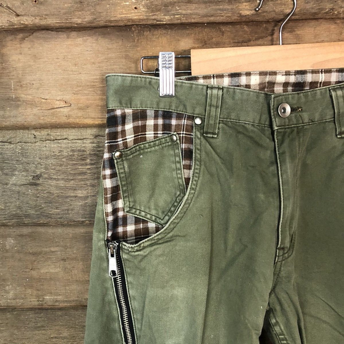 Japanese Brand Japan twist faded Green Cargo utility Pants #7065 Size US 28 / EU 44 - 4 Thumbnail