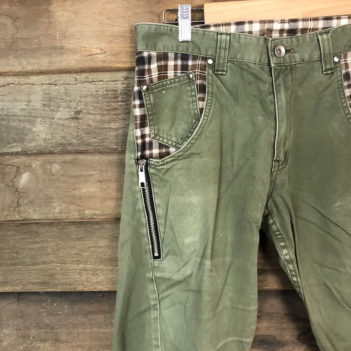Japanese Brand Japan twist faded Green Cargo utility Pants #7065 Size US 28 / EU 44 - 6 Thumbnail