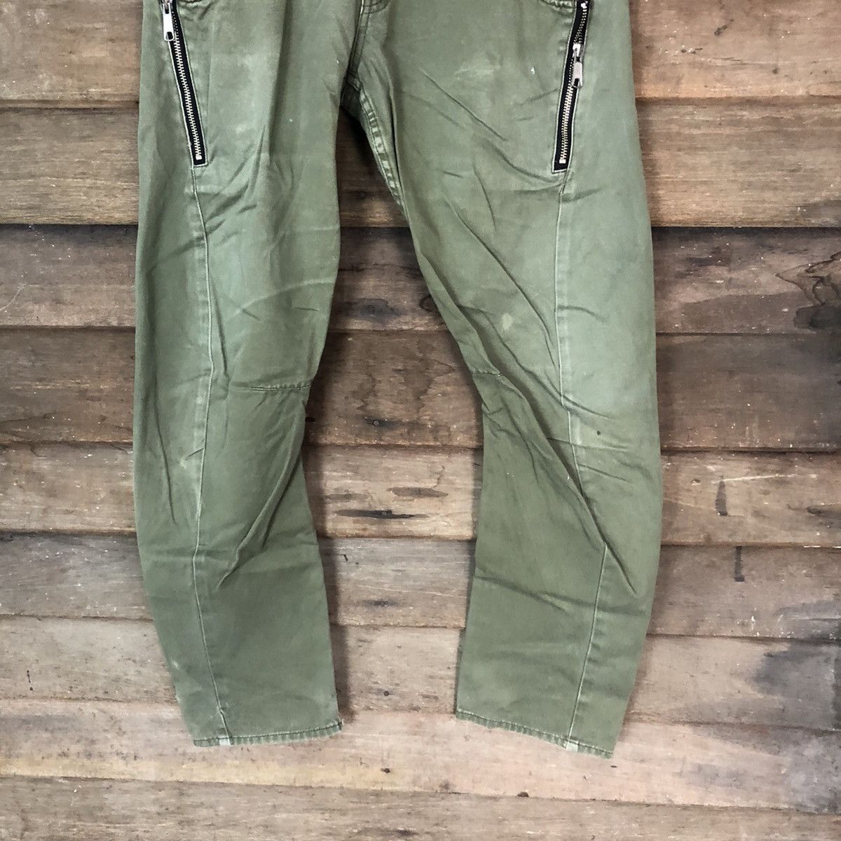 Japanese Brand Japan twist faded Green Cargo utility Pants #7065 Size US 28 / EU 44 - 3 Thumbnail