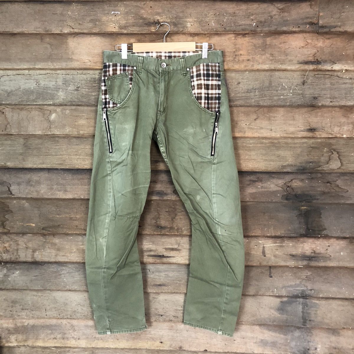 Japanese Brand Japan twist faded Green Cargo utility Pants #7065 Size US 28 / EU 44 - 1 Thumbnail