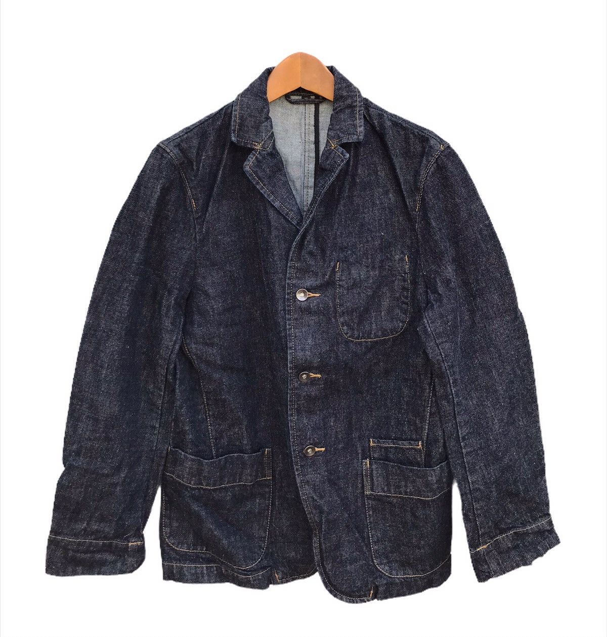 Japanese Brand Uniqlo shawl neck chore denim jacket Size US S / EU 44-46 / 1 - 1 Thumbnail