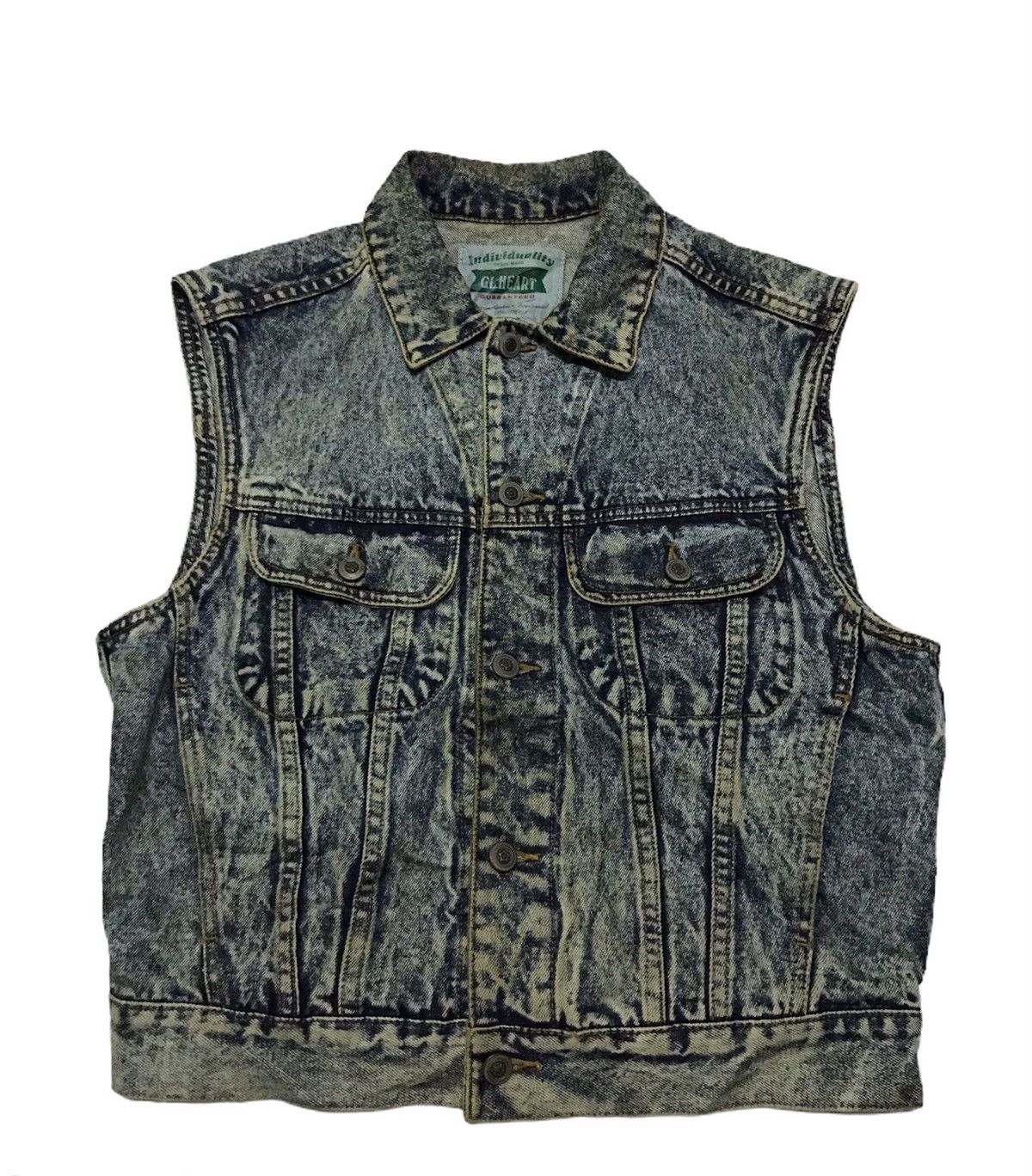 Vintage G.L.heart denim jacket sleeveless Size US M / EU 48-50 / 2 - 1 Thumbnail