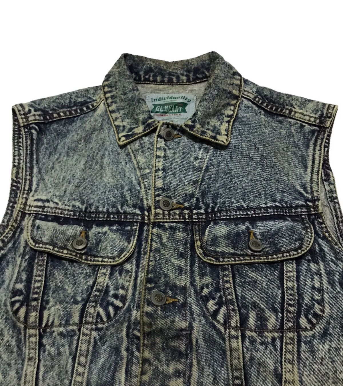 Vintage G.L.heart denim jacket sleeveless Size US M / EU 48-50 / 2 - 2 Thumbnail