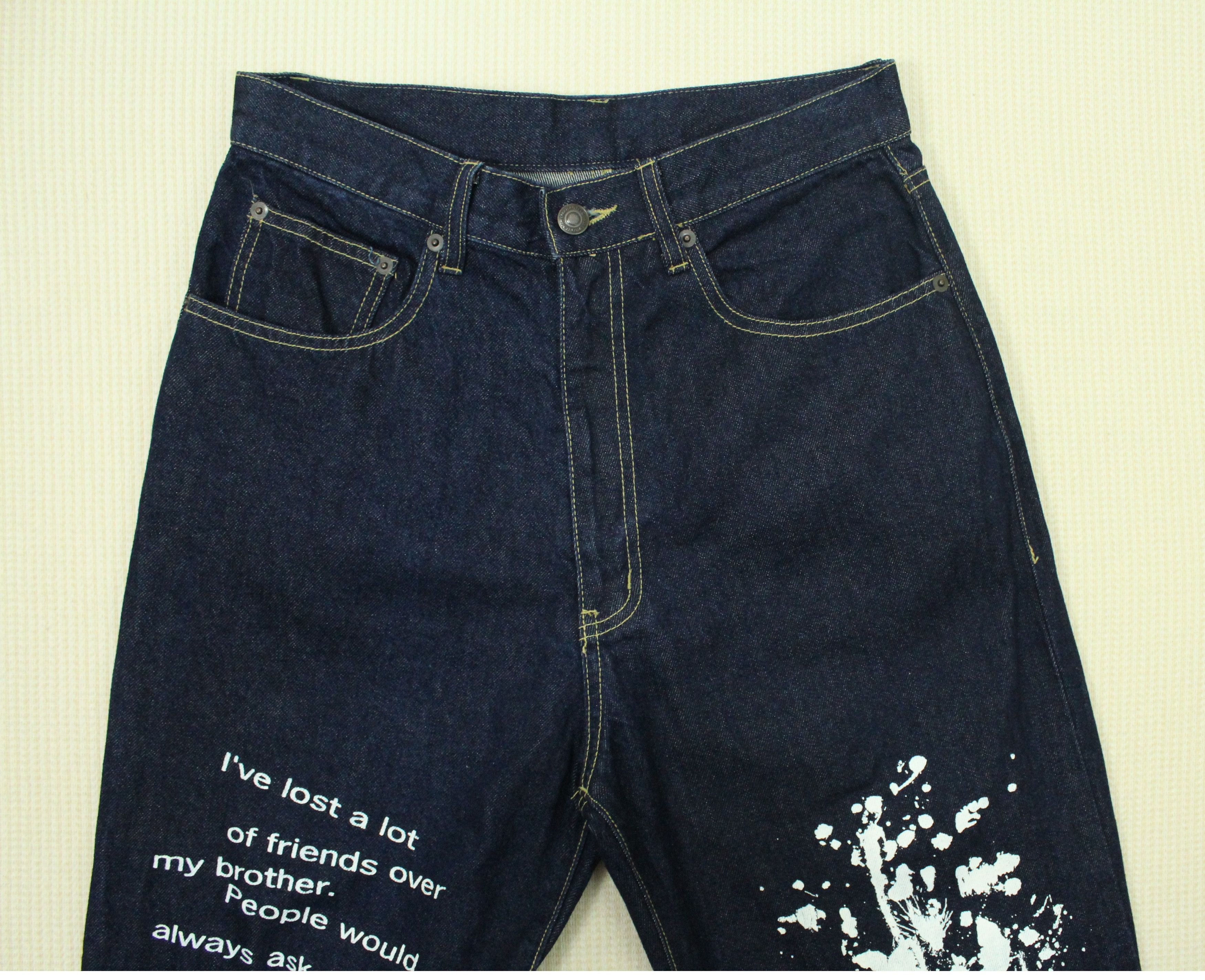 Hysteric Glamour × If Six Was Nine × Tornado Mart Poem Jeans Japan Art Script Jeans Size US 29 - 3 Thumbnail