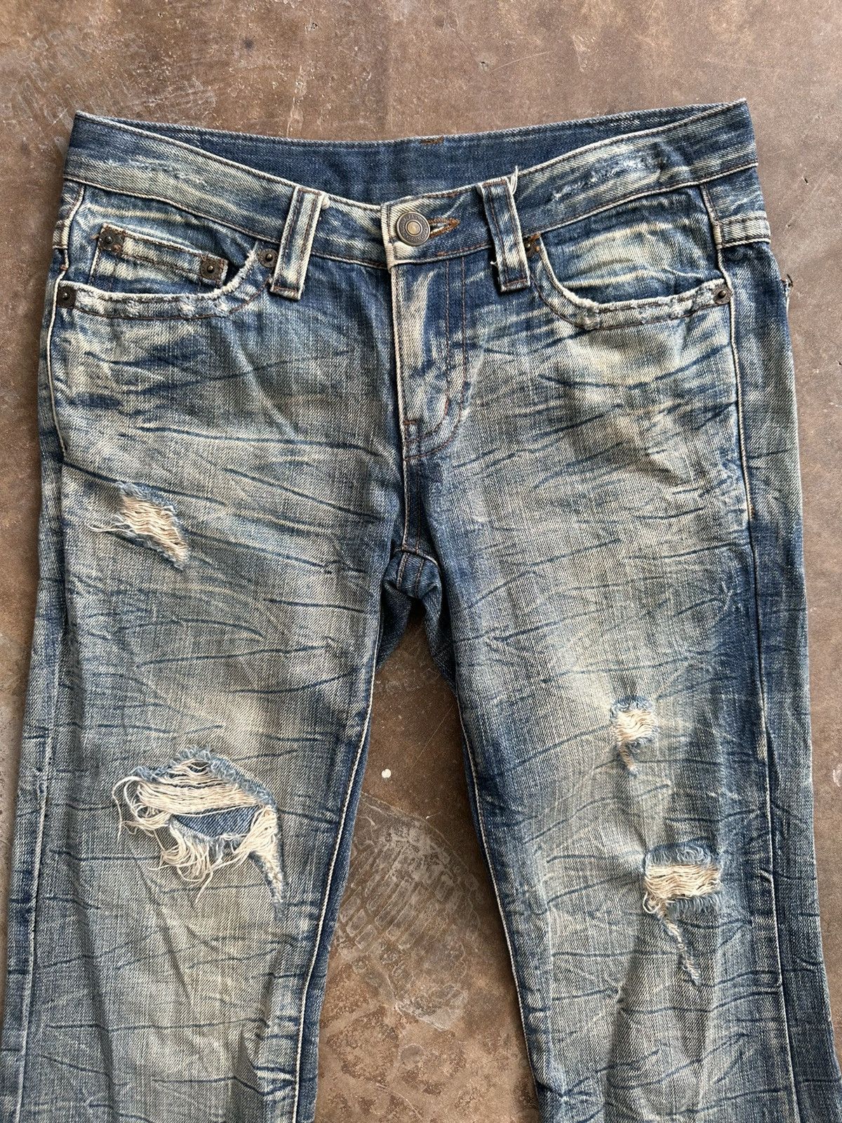 If Six Was Nine Rare Japanese Brand Distressed Flare Denim Size US 30 / EU 46 - 3 Thumbnail