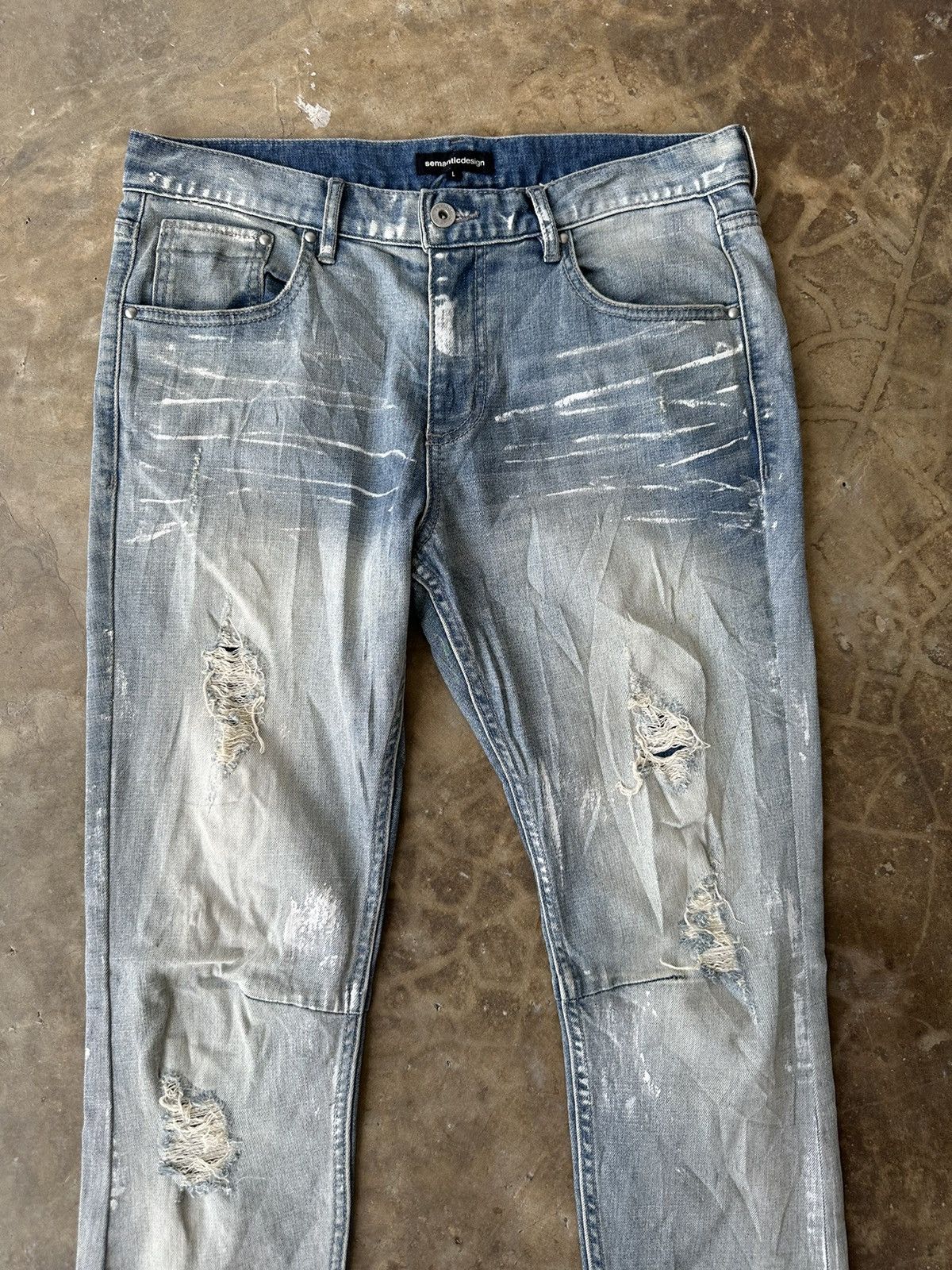 Japanese Brand Semantic Design Distress Denim Size US 32 / EU 48 - 3 Thumbnail