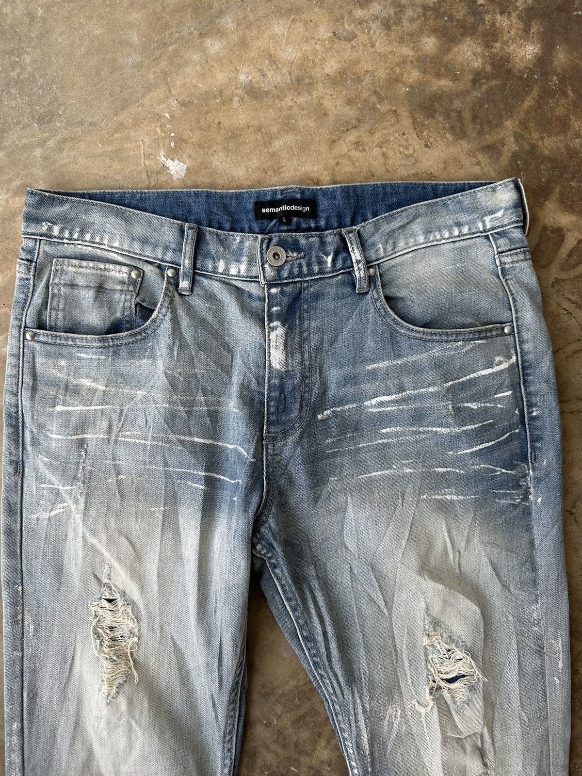 Japanese Brand Semantic Design Distress Denim Size US 32 / EU 48 - 4 Thumbnail