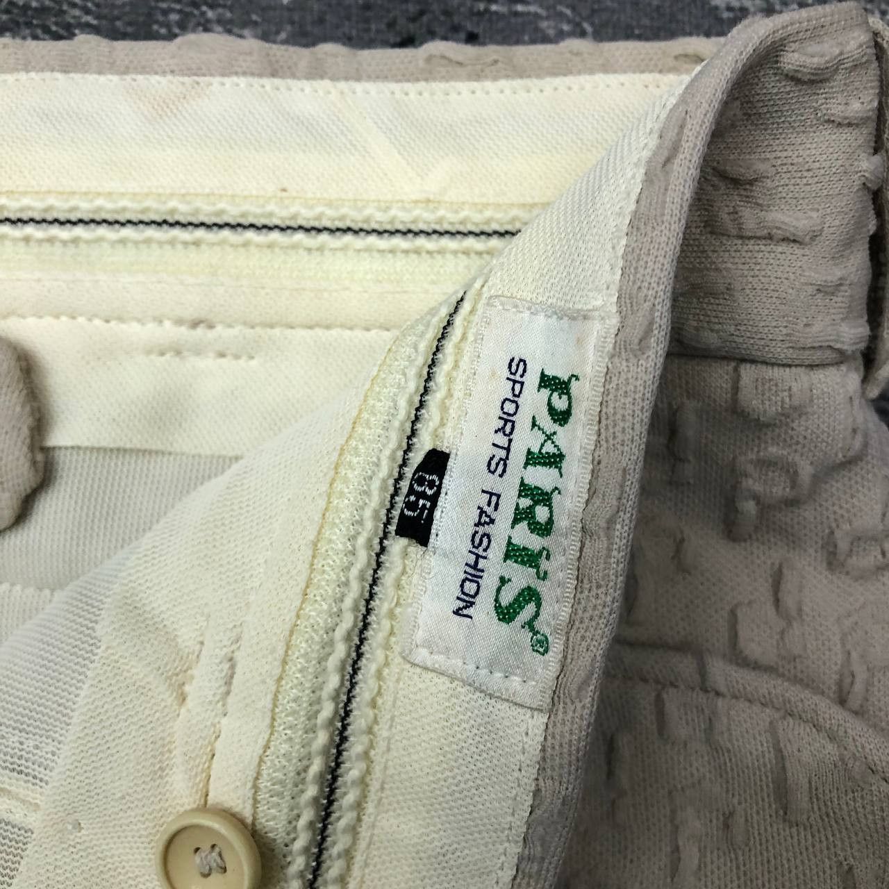 Vintage P126 VTG FLARED PARIS SPORT FASHION MONOGRAM PANTS Size 31" - 6 Thumbnail