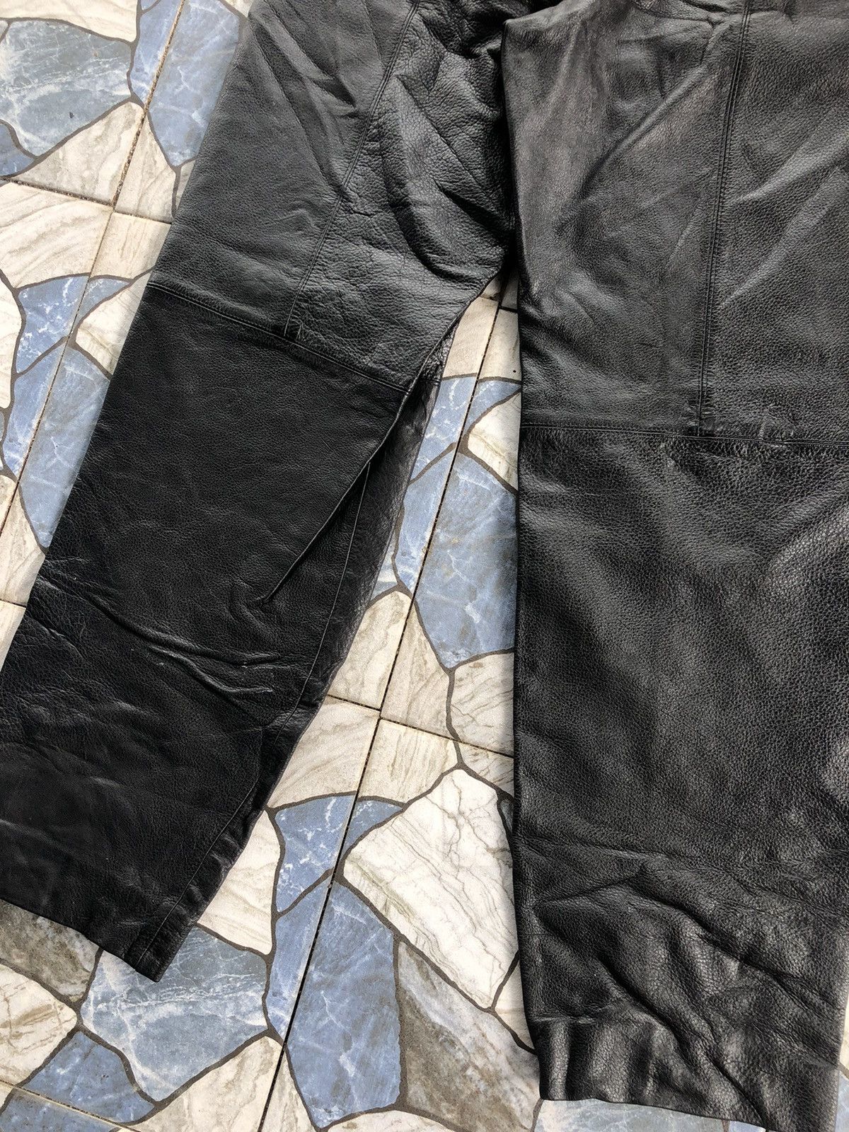 Genuine Leather Vintage Genuine Heavy Black Leather Pants Size US 28 / EU 44 - 7 Thumbnail