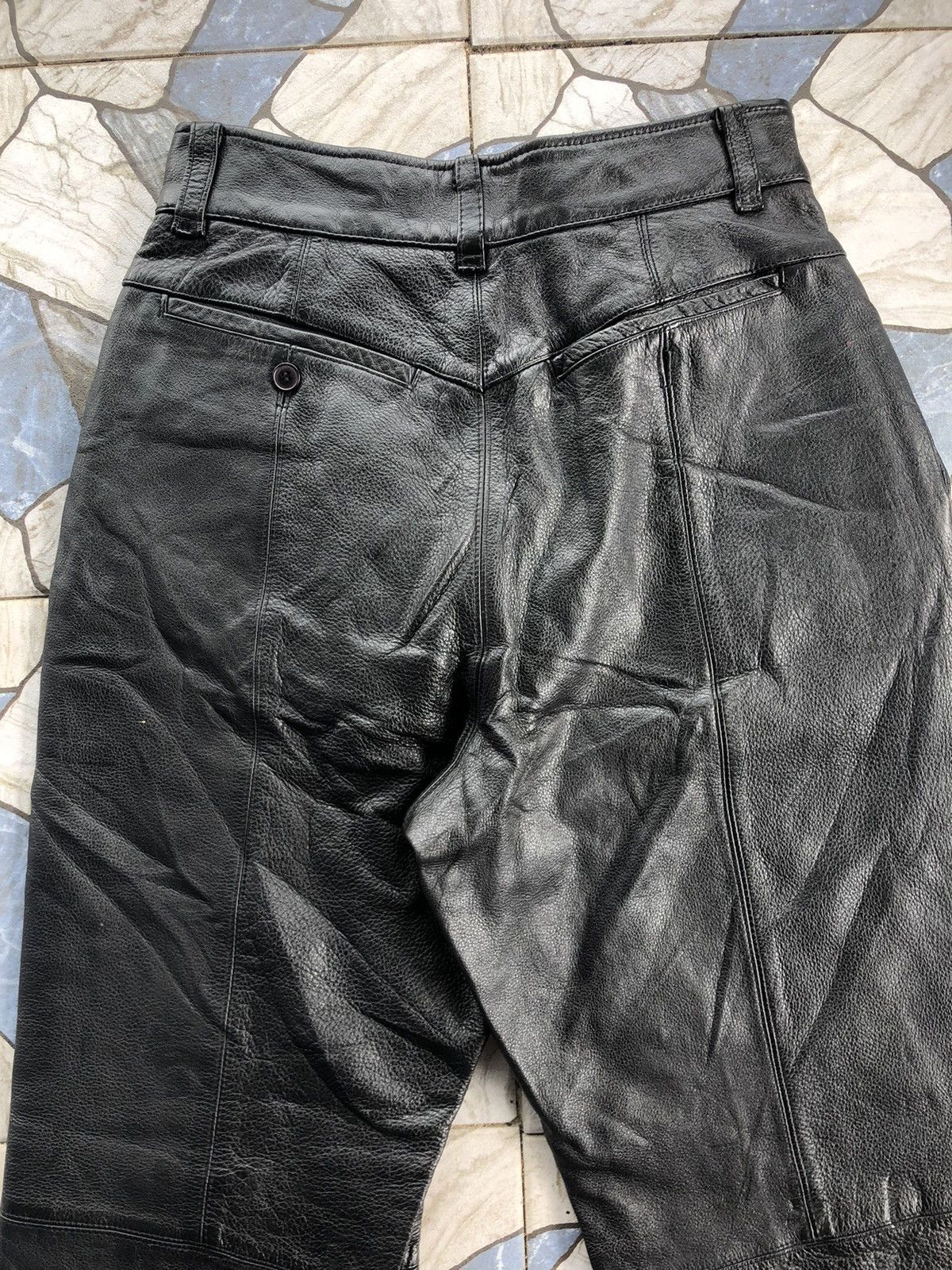 Genuine Leather Vintage Genuine Heavy Black Leather Pants Size US 28 / EU 44 - 6 Thumbnail