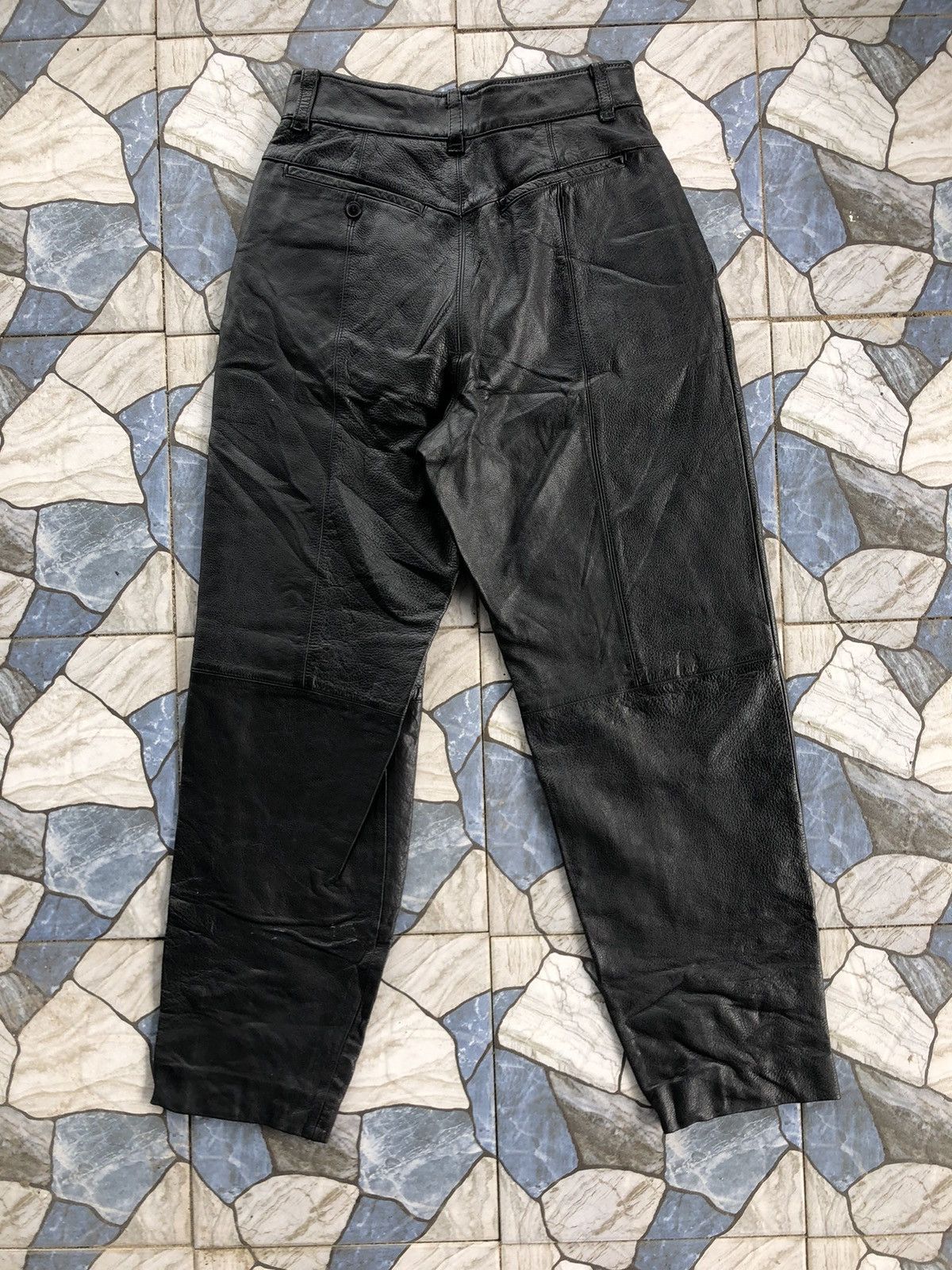 Genuine Leather Vintage Genuine Heavy Black Leather Pants Size US 28 / EU 44 - 5 Thumbnail