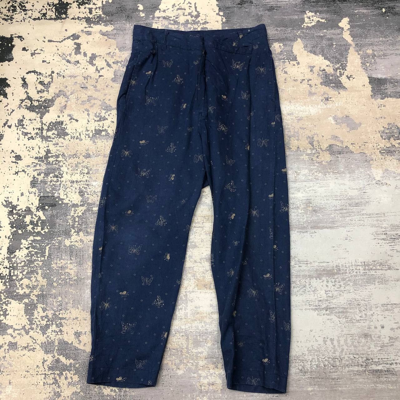 Issey Miyake × Ne-Net P130 NE NET BY ISSEY FULLPRINT BUTTERFLY MOTIF DESIGNER PANT Size 31" - 2 Thumbnail