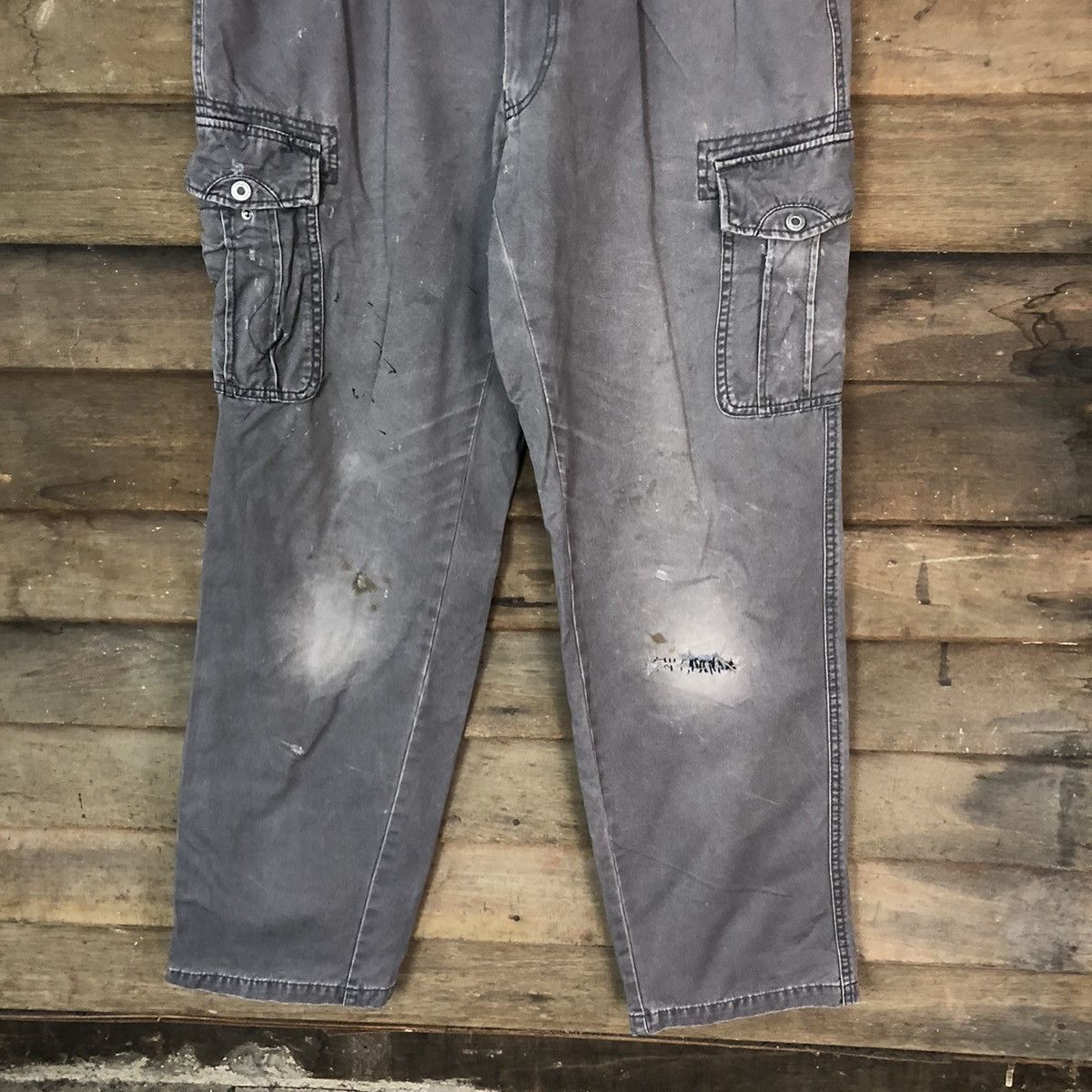 Vintage Xebec Grey faded thrashed utility Cargo Pants #7075 Size US 33 - 3 Thumbnail