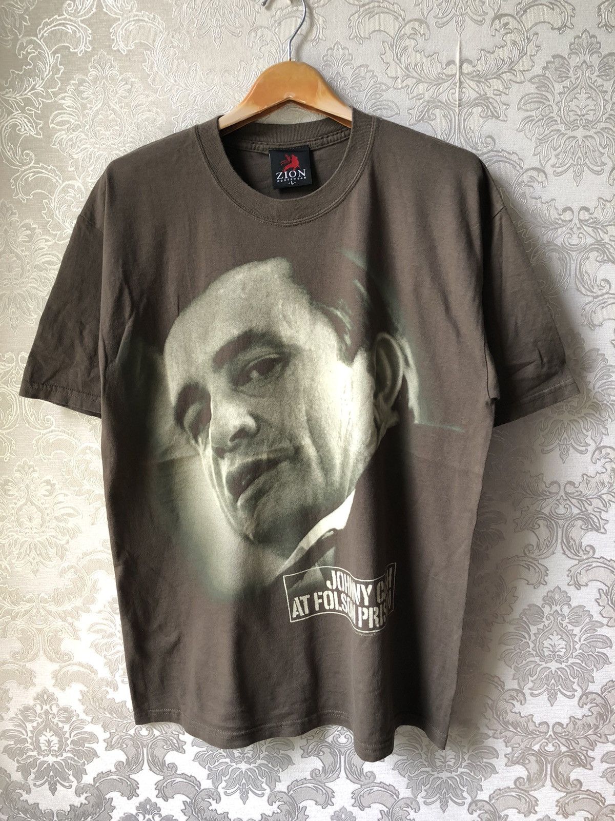 image of Band Tees x Rock Tees Vintage Johny Cash in Green, Men's (Size Large)