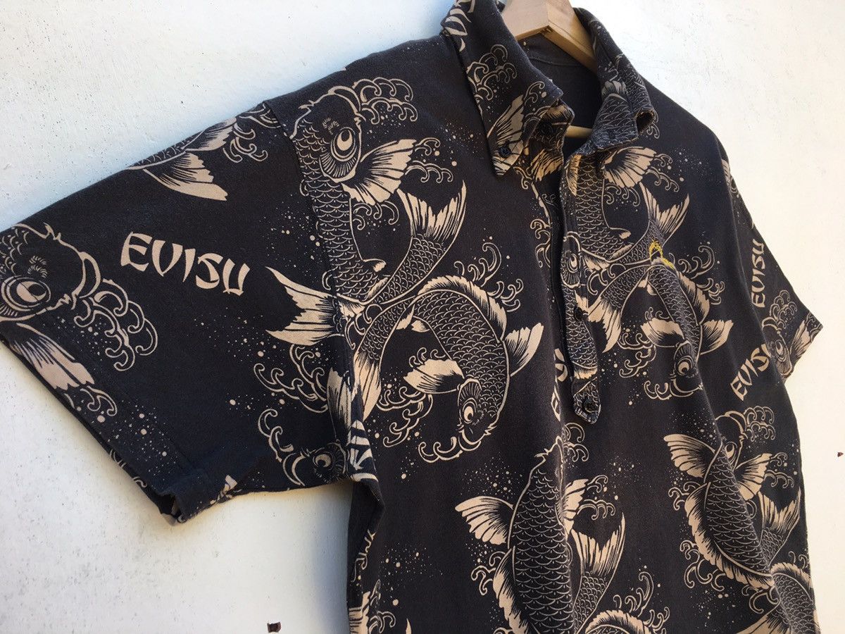 Evisu Vintage Evisu Full Print Koi Fish Buttons Shirt Size US M / EU 48-50 / 2 - 11 Thumbnail
