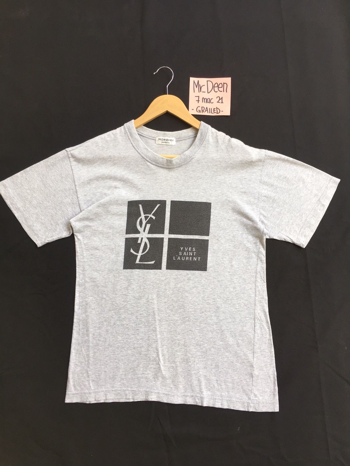 Yves Saint Laurent Vintage YSL Yves Saint Laurent Big Logo Printed Tshirt Size US S / EU 44-46 / 1 - 2 Thumbnail