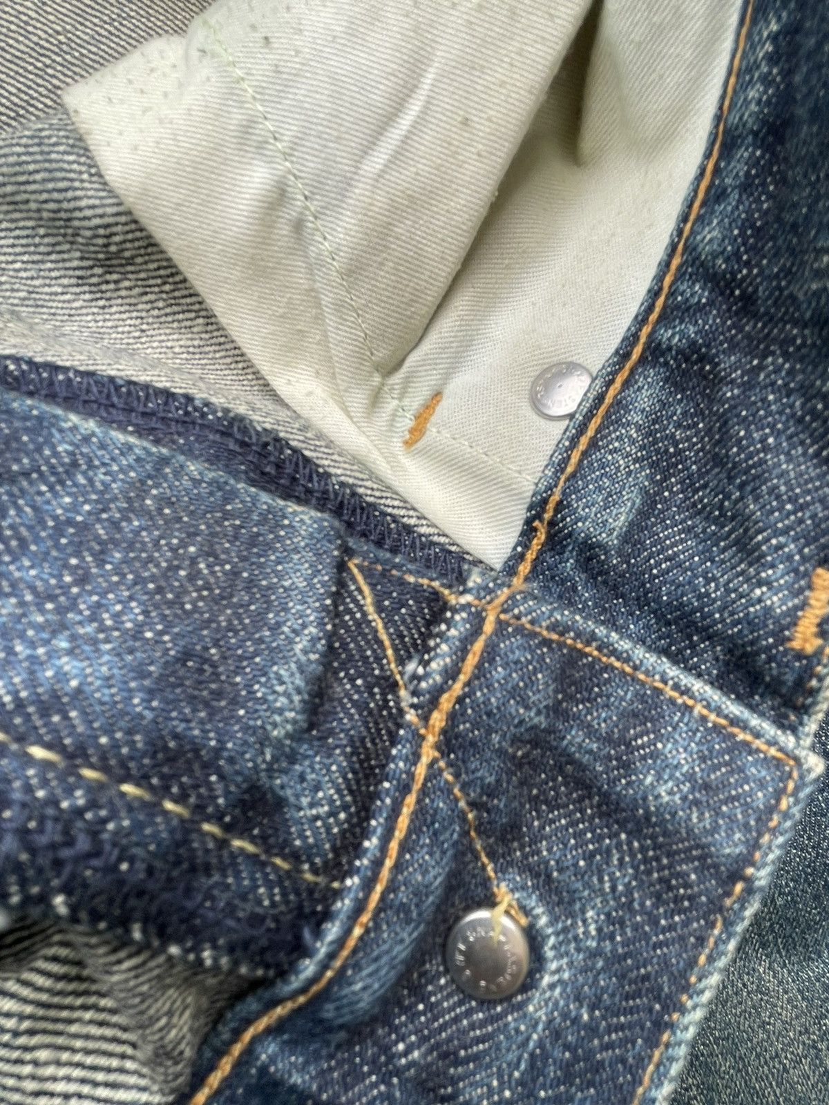 Japanese Brand Vintage M Thank You Friends Selvedge Aging Wash Denim Size US 36 / EU 52 - 17 Thumbnail