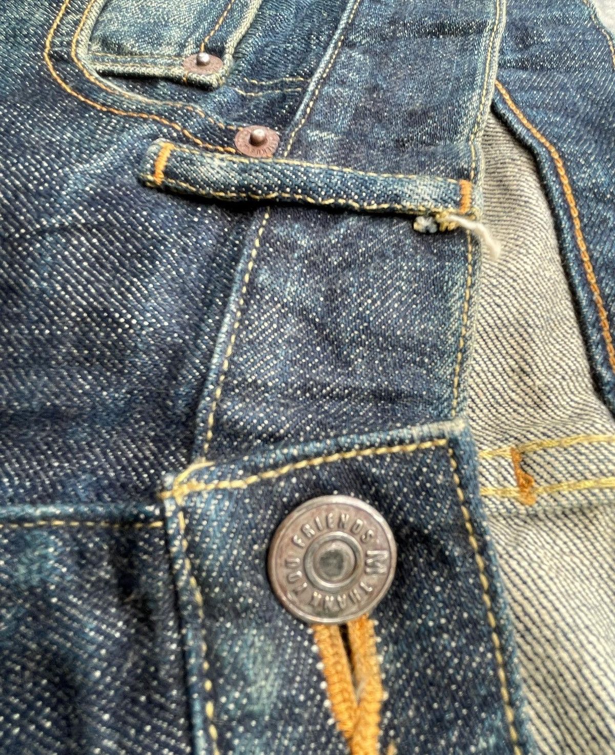 Japanese Brand Vintage M Thank You Friends Selvedge Aging Wash Denim Size US 36 / EU 52 - 9 Thumbnail