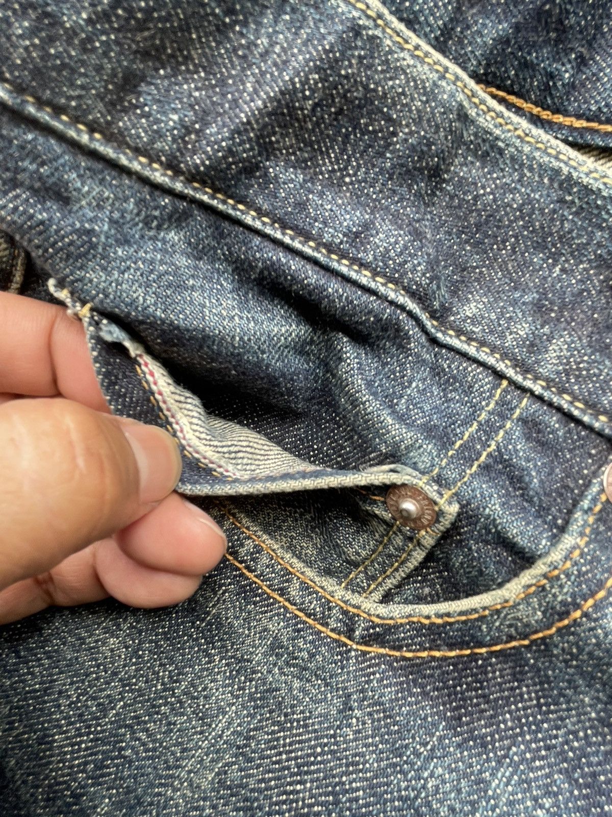 Japanese Brand Vintage M Thank You Friends Selvedge Aging Wash Denim Size US 36 / EU 52 - 18 Thumbnail