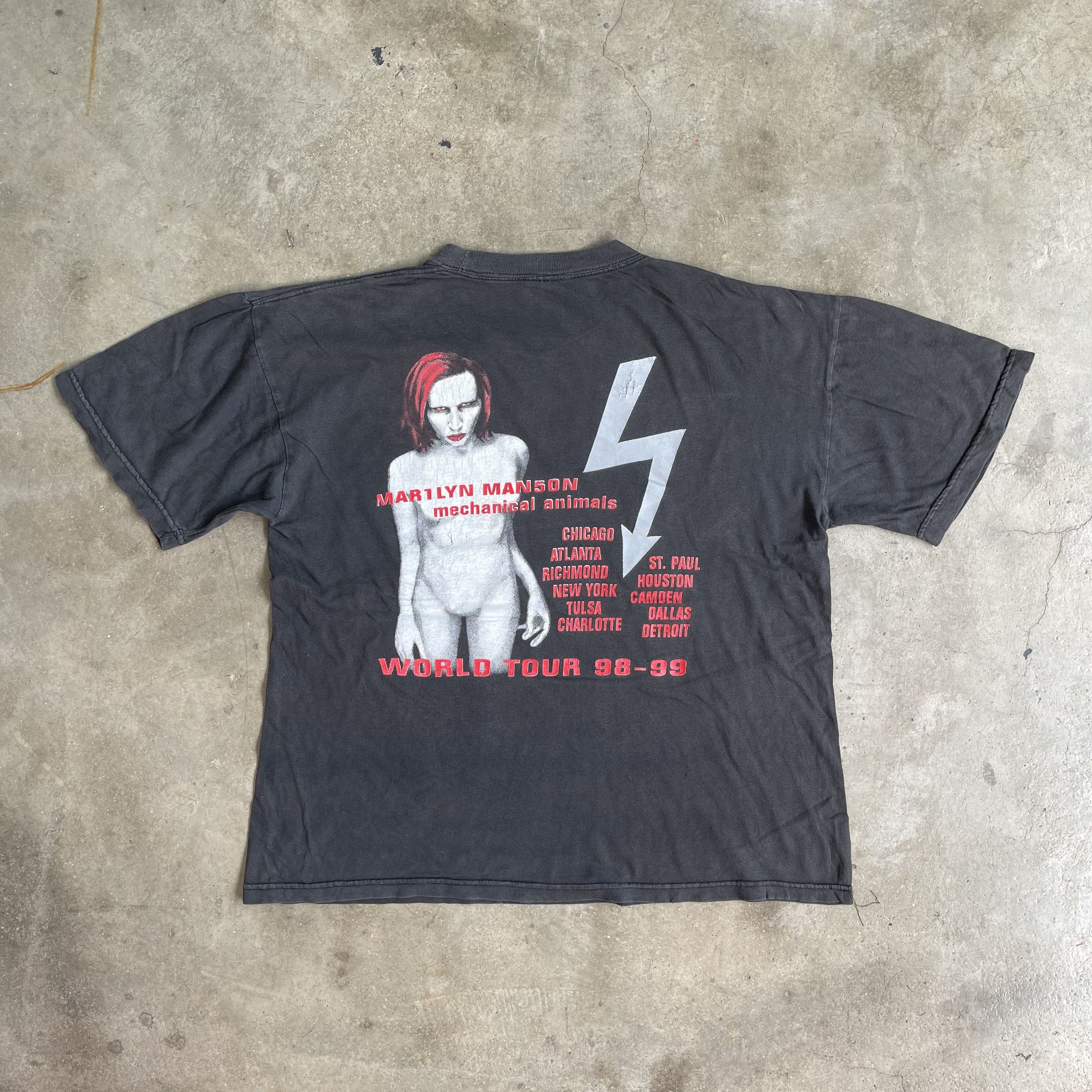 Band Tees 90s Vintage Marilyn Manson Mechanical Animals Tour T-shirt Size US L / EU 52-54 / 3 - 2 Thumbnail