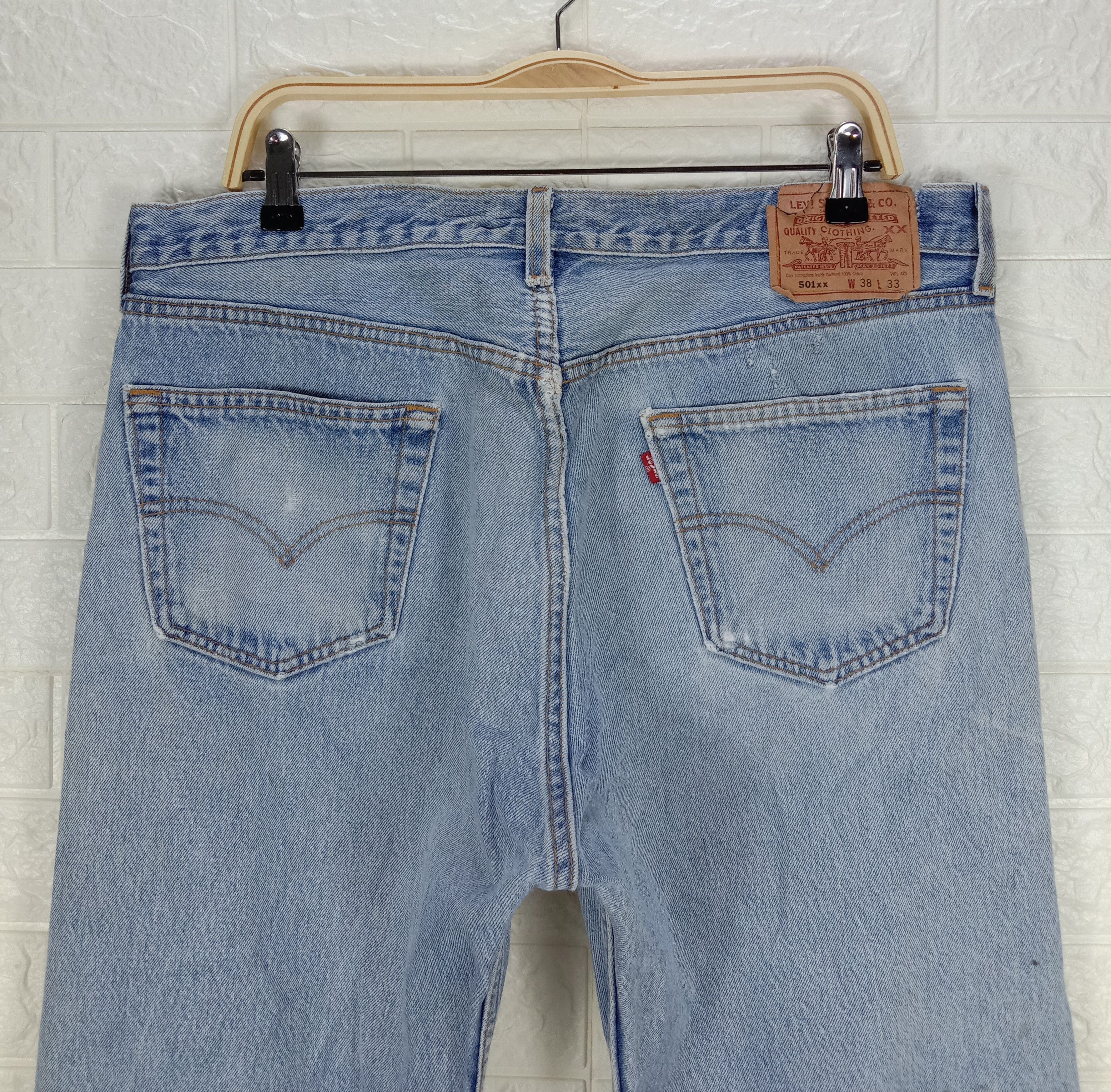 Levi's Vintage 90s Levi's 501xx Jeans Light Wash Distressed Denim Size US 36 / EU 52 - 6 Thumbnail