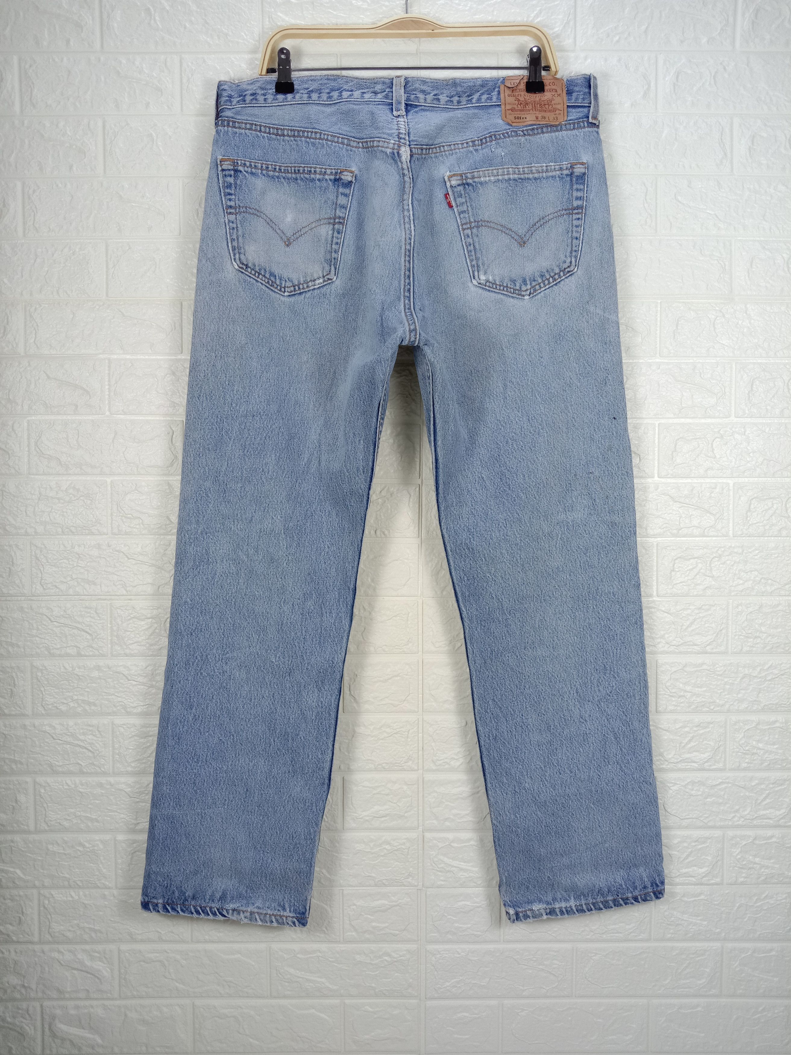 Levi's Vintage 90s Levi's 501xx Jeans Light Wash Distressed Denim Size US 36 / EU 52 - 5 Thumbnail
