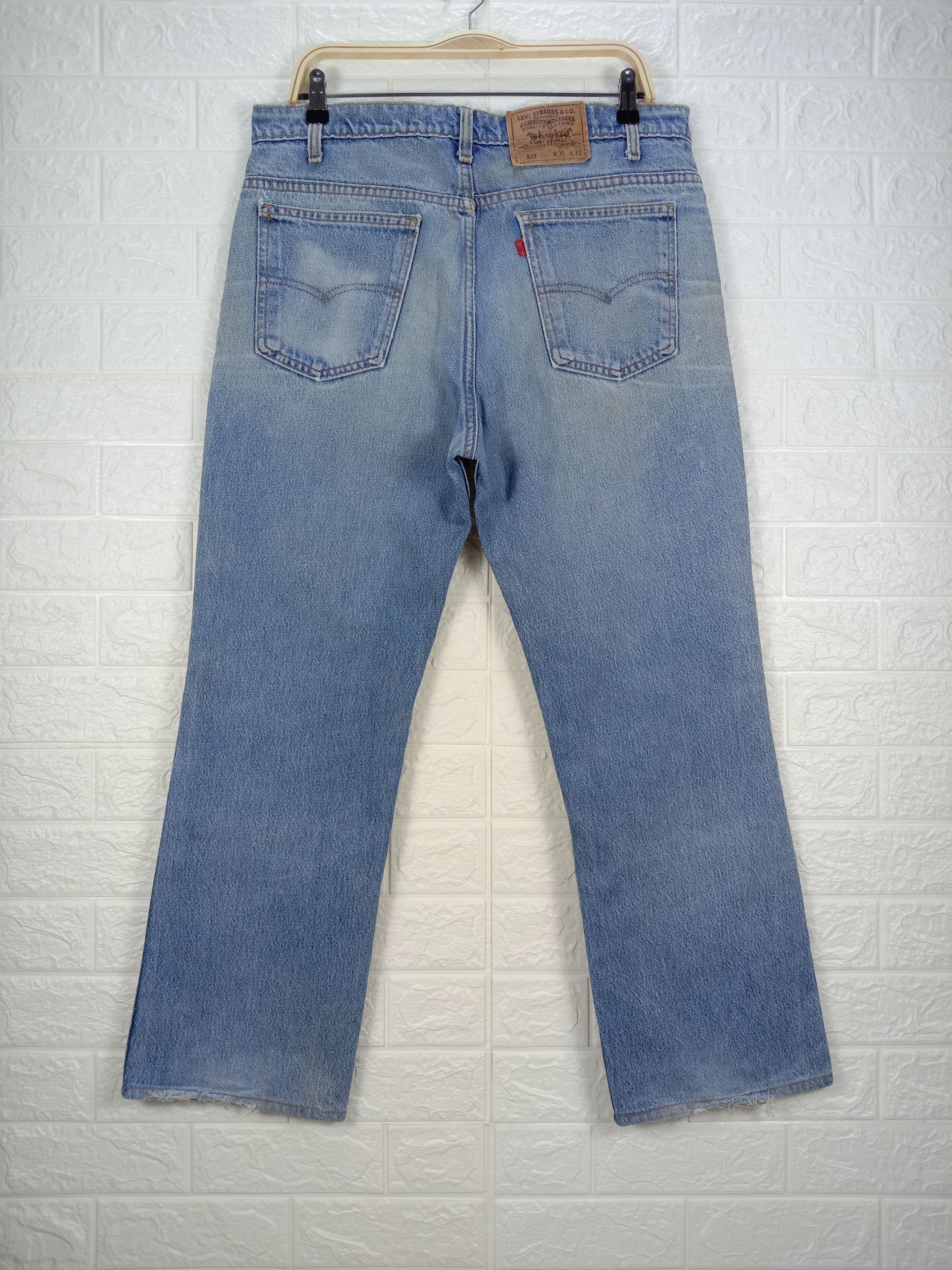 Levi's Vintage Levi's 517 Flare Jeans Light Wash Distressed Denim Size US 34 / EU 50 - 5 Thumbnail