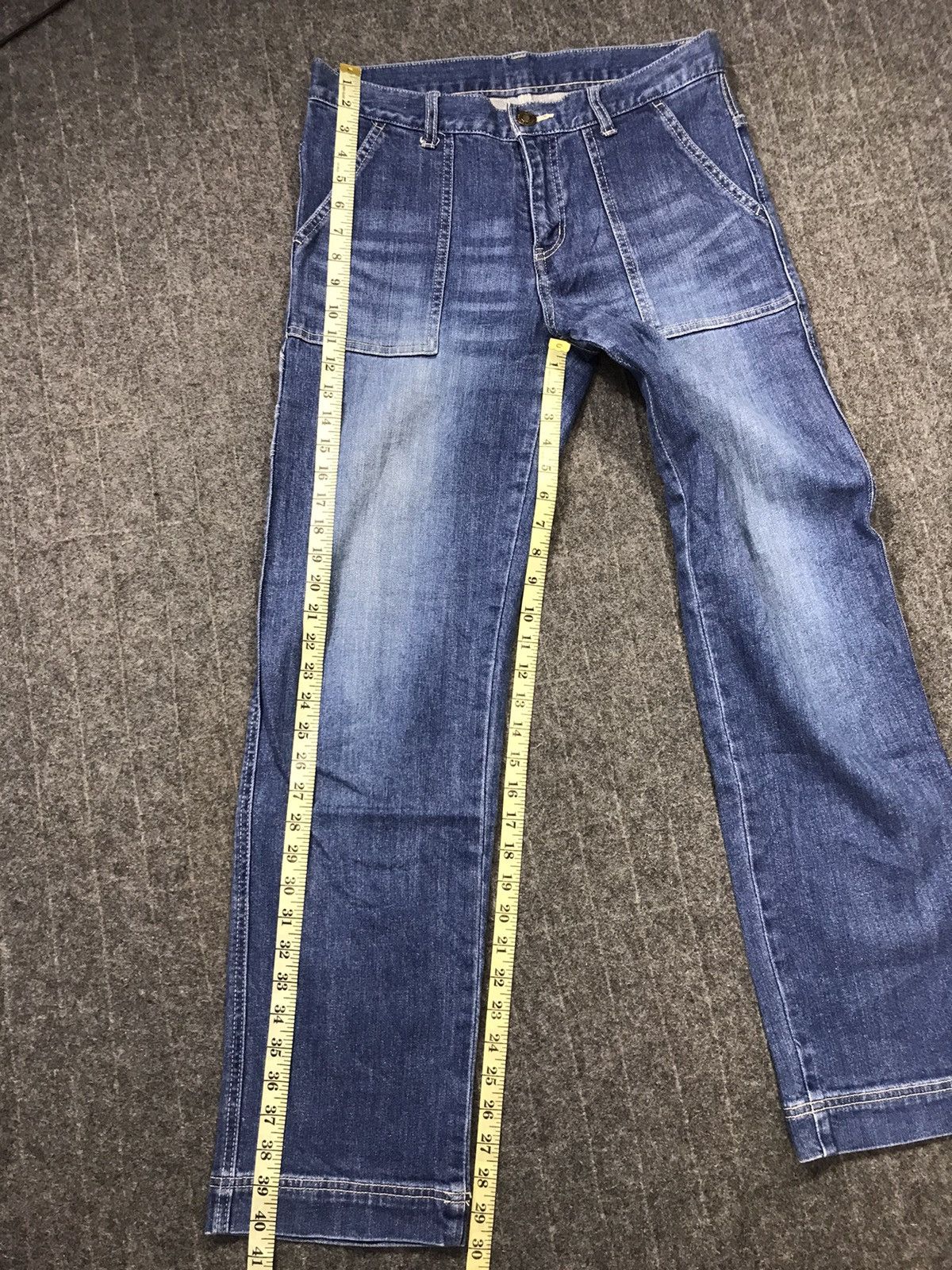 Japanese Brand 3can4on Carpenter Western Zipper Distressed Denim Jeans Size US 31 - 8 Thumbnail