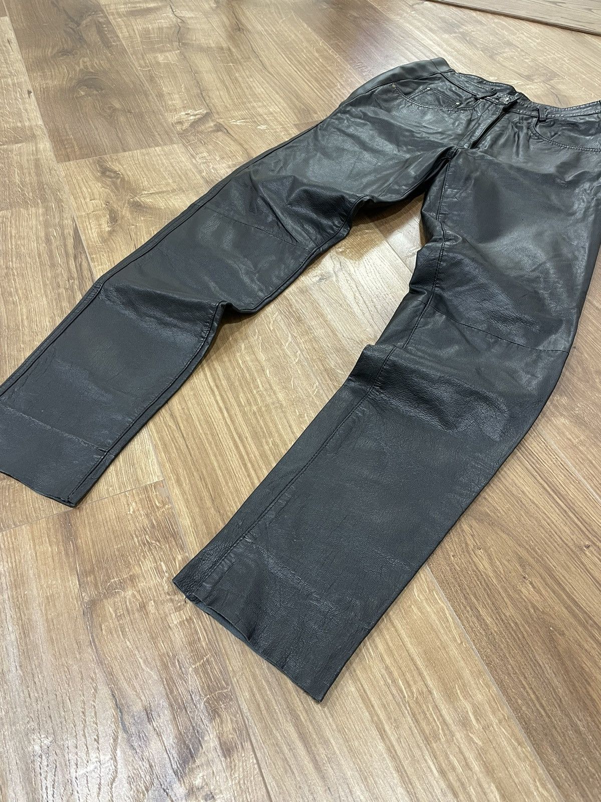 Genuine Leather Vintage Genuine Leather Black Pants Size 30 Size US 30 / EU 46 - 5 Thumbnail