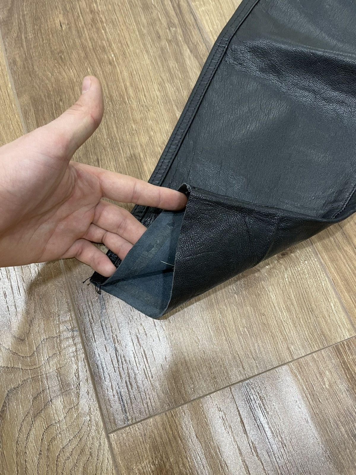 Genuine Leather Vintage Genuine Leather Black Pants Size 30 Size US 30 / EU 46 - 6 Thumbnail