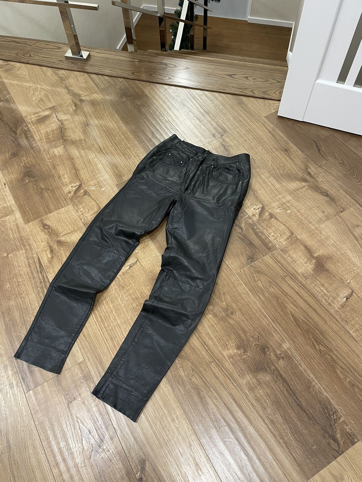 Genuine Leather Vintage Genuine Leather Black Pants Size 30 Size US 30 / EU 46 - 3 Thumbnail