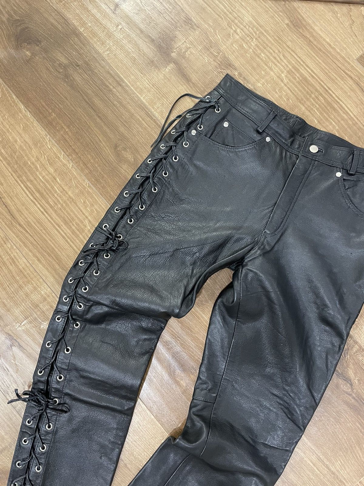 Genuine Leather Vintage Genuine Leather Black Cowboy Leather Pants Size 32 Size US 32 / EU 48 - 3 Thumbnail