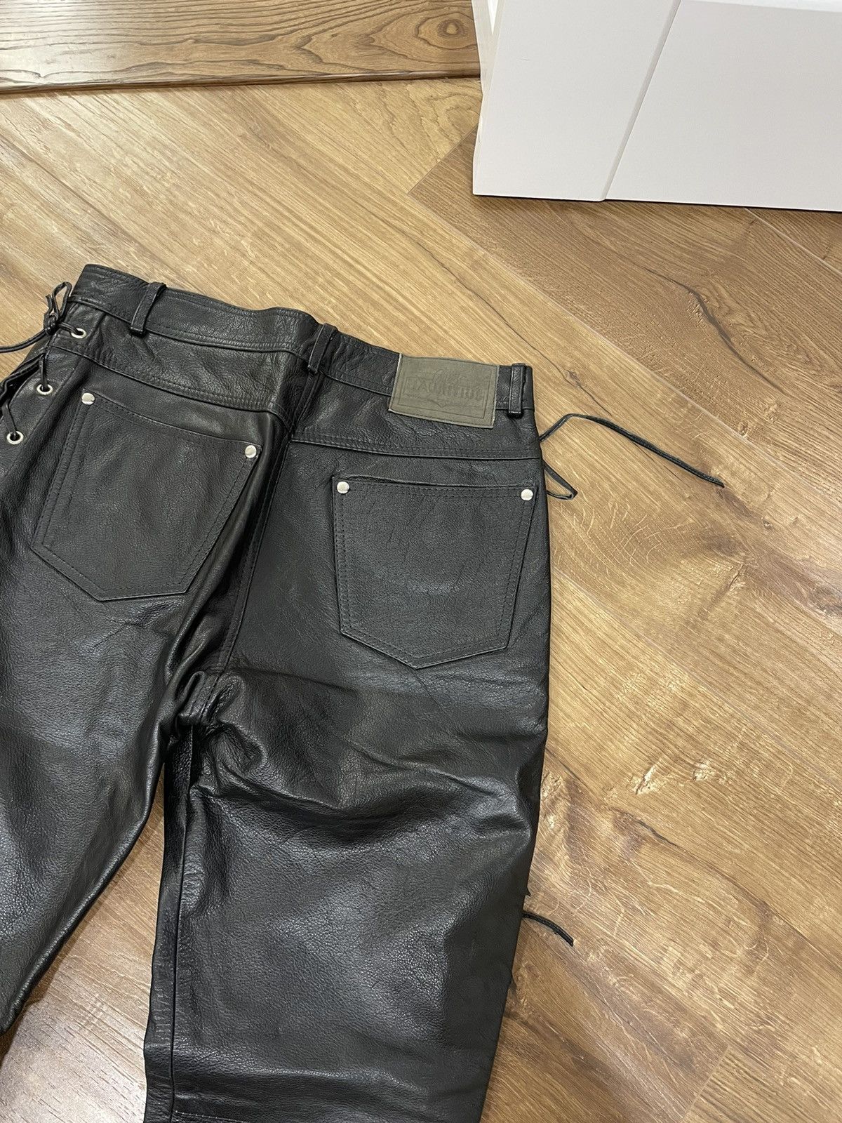 Genuine Leather Vintage Genuine Leather Black Cowboy Leather Pants Size 32 Size US 32 / EU 48 - 13 Thumbnail