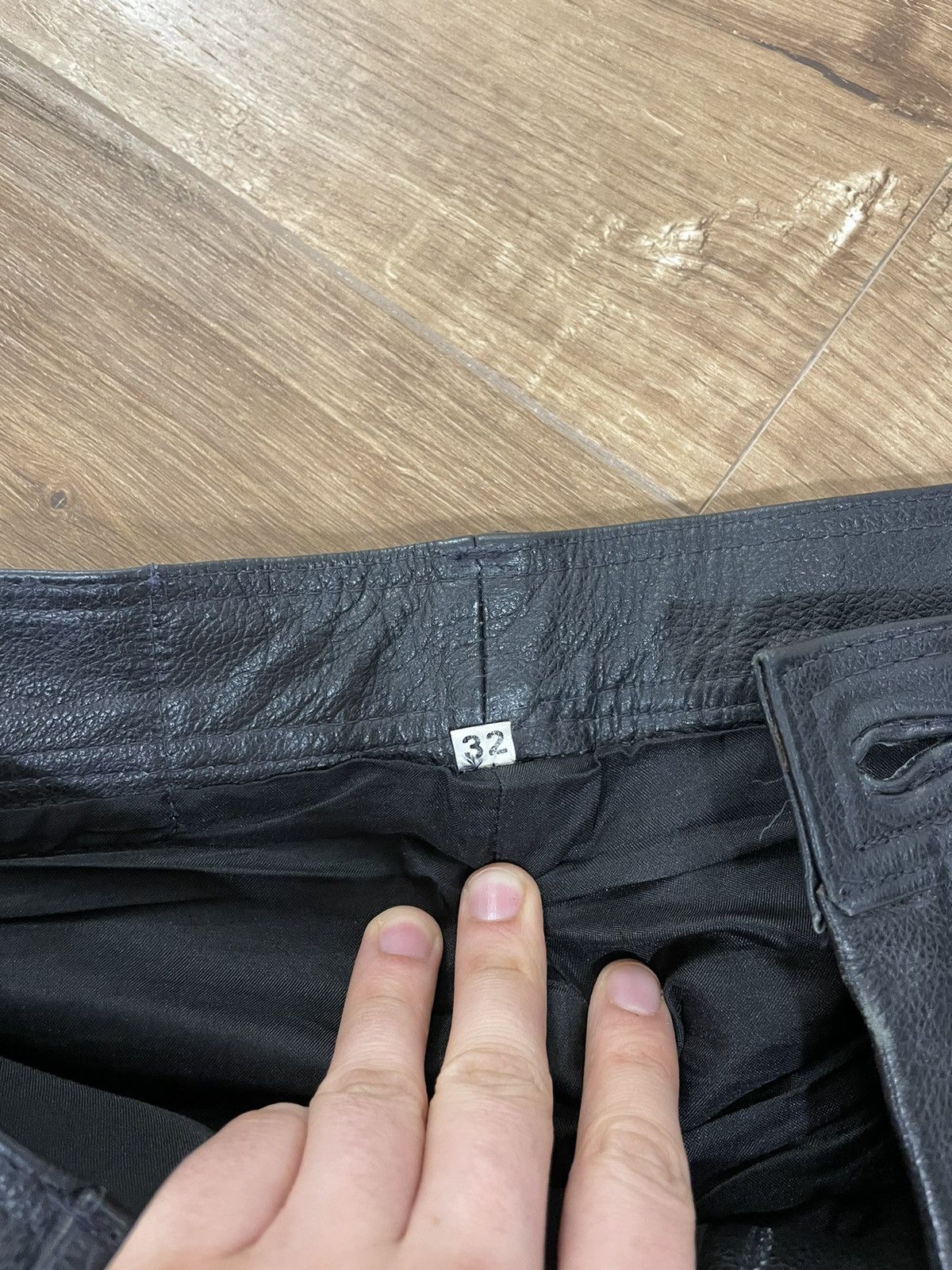 Genuine Leather Vintage Genuine Leather Black Cowboy Leather Pants Size 32 Size US 32 / EU 48 - 8 Thumbnail