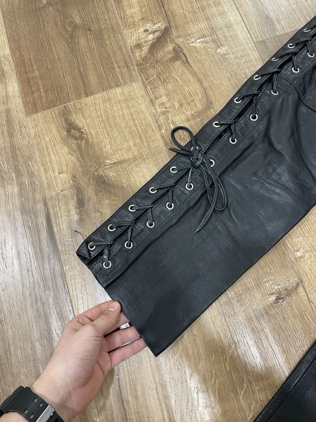 Genuine Leather Vintage Genuine Leather Black Cowboy Leather Pants Size 32 Size US 32 / EU 48 - 11 Thumbnail