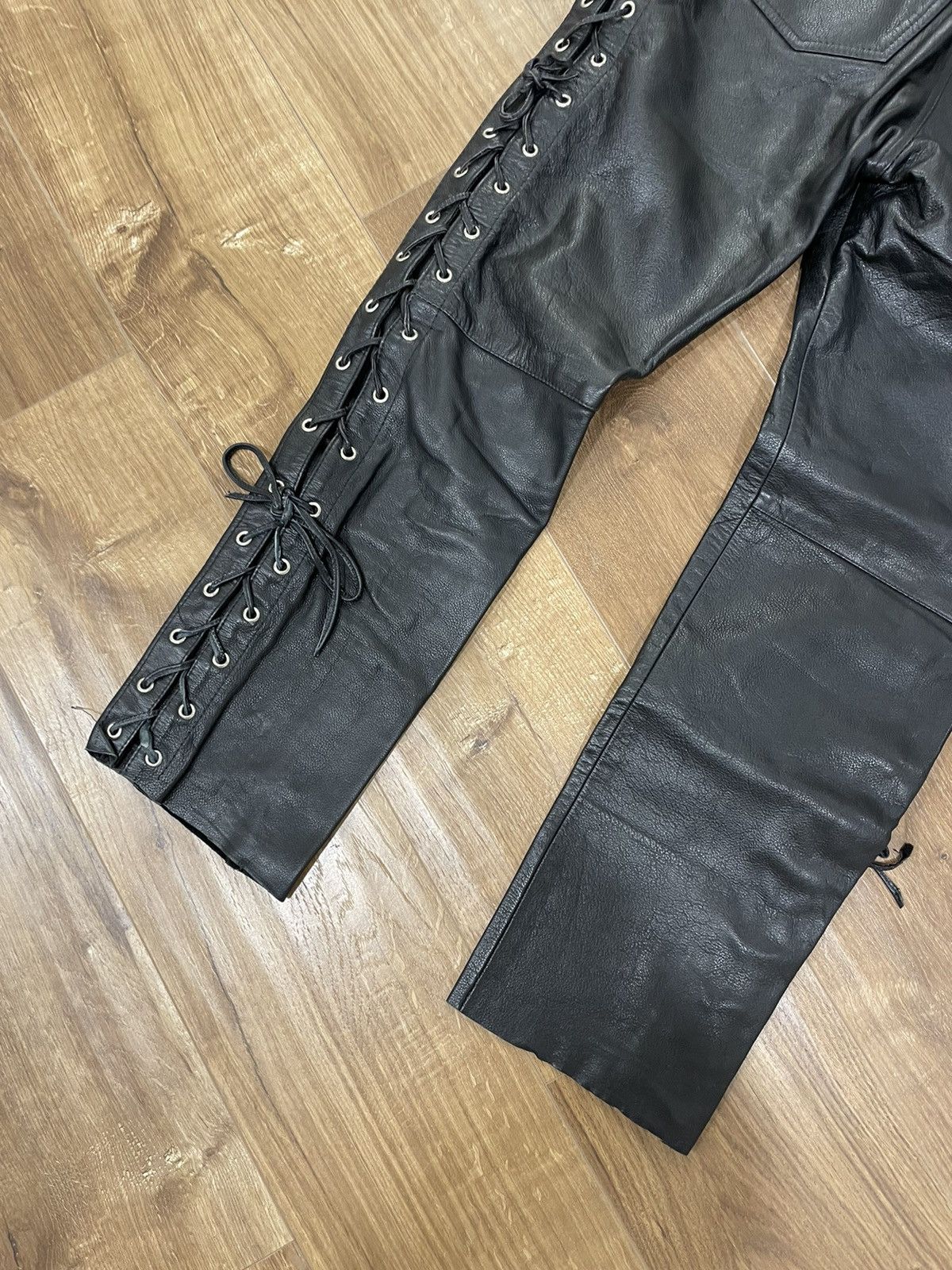 Genuine Leather Vintage Genuine Leather Black Cowboy Leather Pants Size 32 Size US 32 / EU 48 - 10 Thumbnail