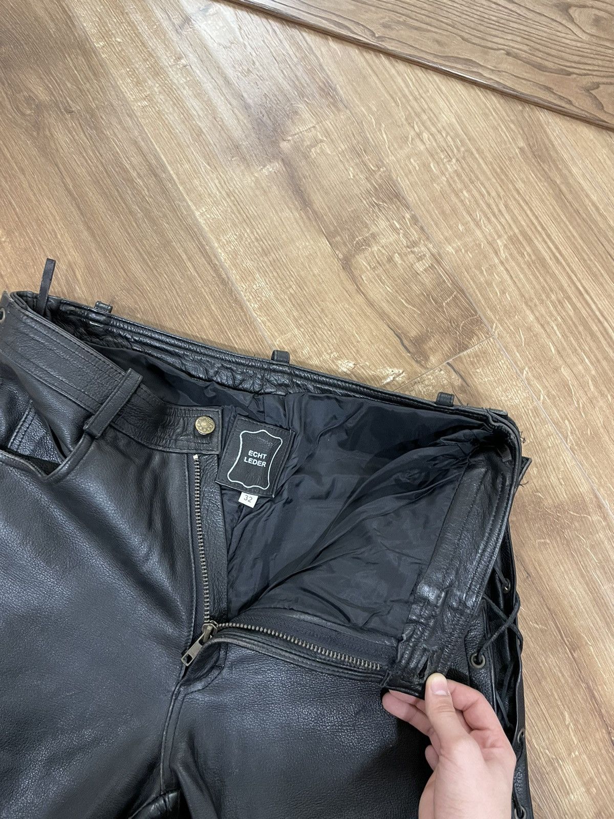 Genuine Leather Vintage Genuine Leather Black Cowboy Leather Pants Size 32 Size US 32 / EU 48 - 7 Thumbnail