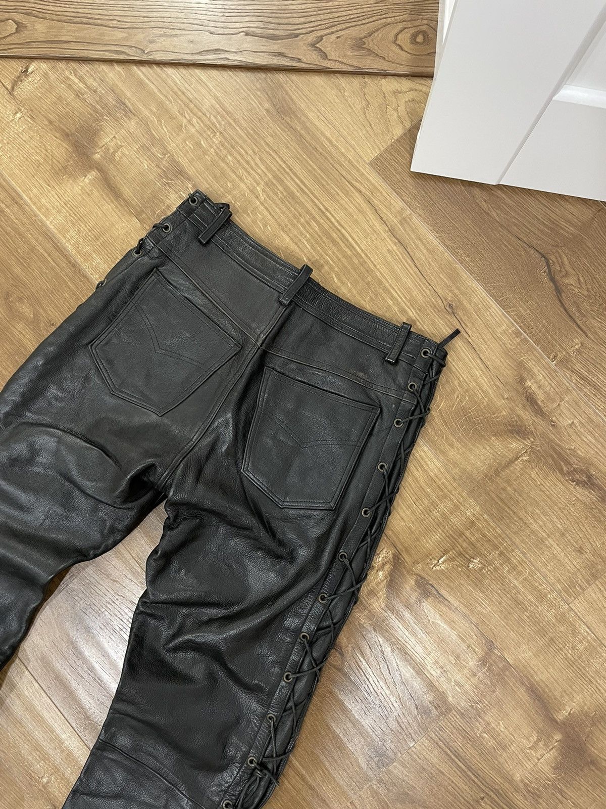 Genuine Leather Vintage Genuine Leather Black Cowboy Leather Pants Size 32 Size US 32 / EU 48 - 11 Thumbnail