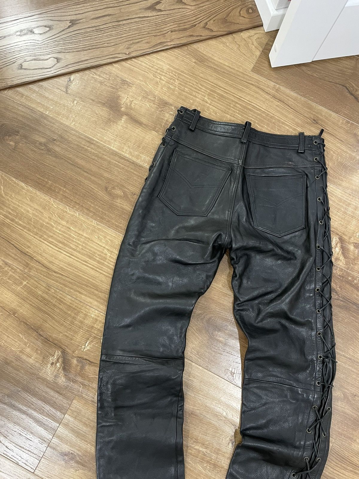 Genuine Leather Vintage Genuine Leather Black Cowboy Leather Pants Size 32 Size US 32 / EU 48 - 10 Thumbnail