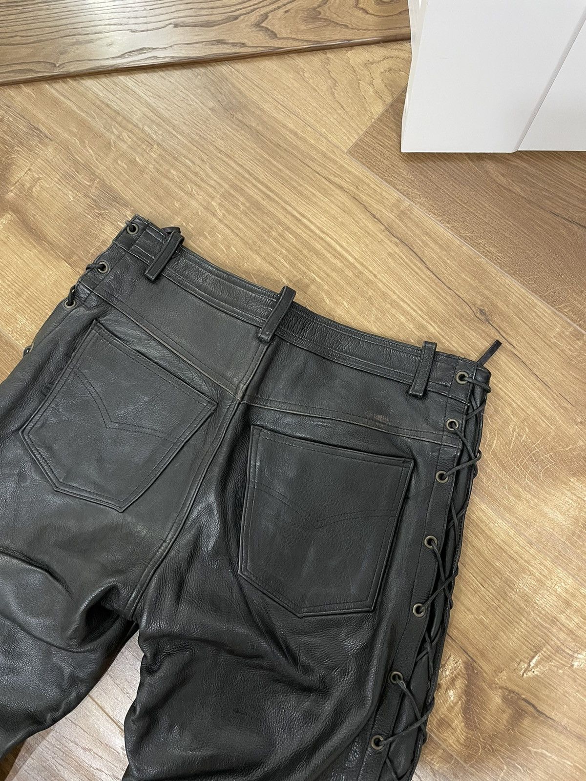 Genuine Leather Vintage Genuine Leather Black Cowboy Leather Pants Size 32 Size US 32 / EU 48 - 12 Thumbnail
