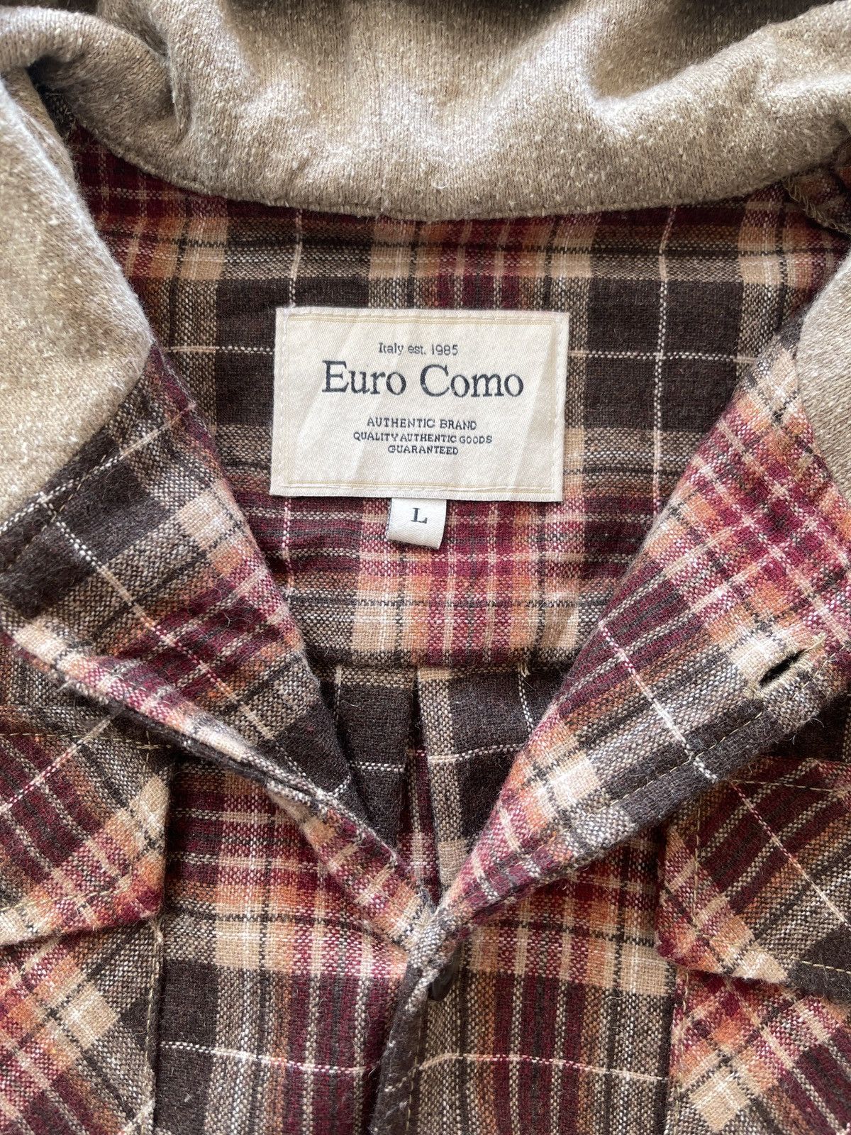 Japanese Brand Euro Como Hoodies Flannel Size US L / EU 52-54 / 3 - 5 Thumbnail