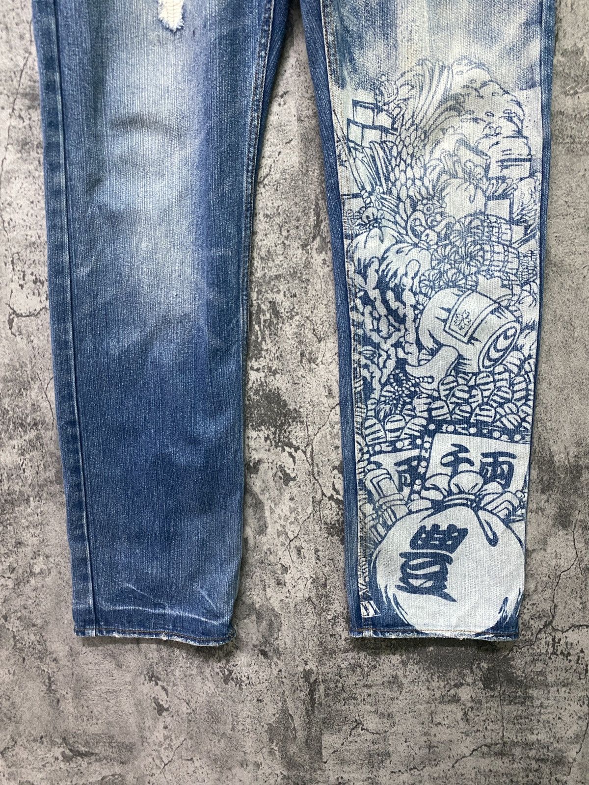 Japanese Brand Vintage KARAKURI TAMASHI Double Waist Denim Size US 34 / EU 50 - 4 Thumbnail