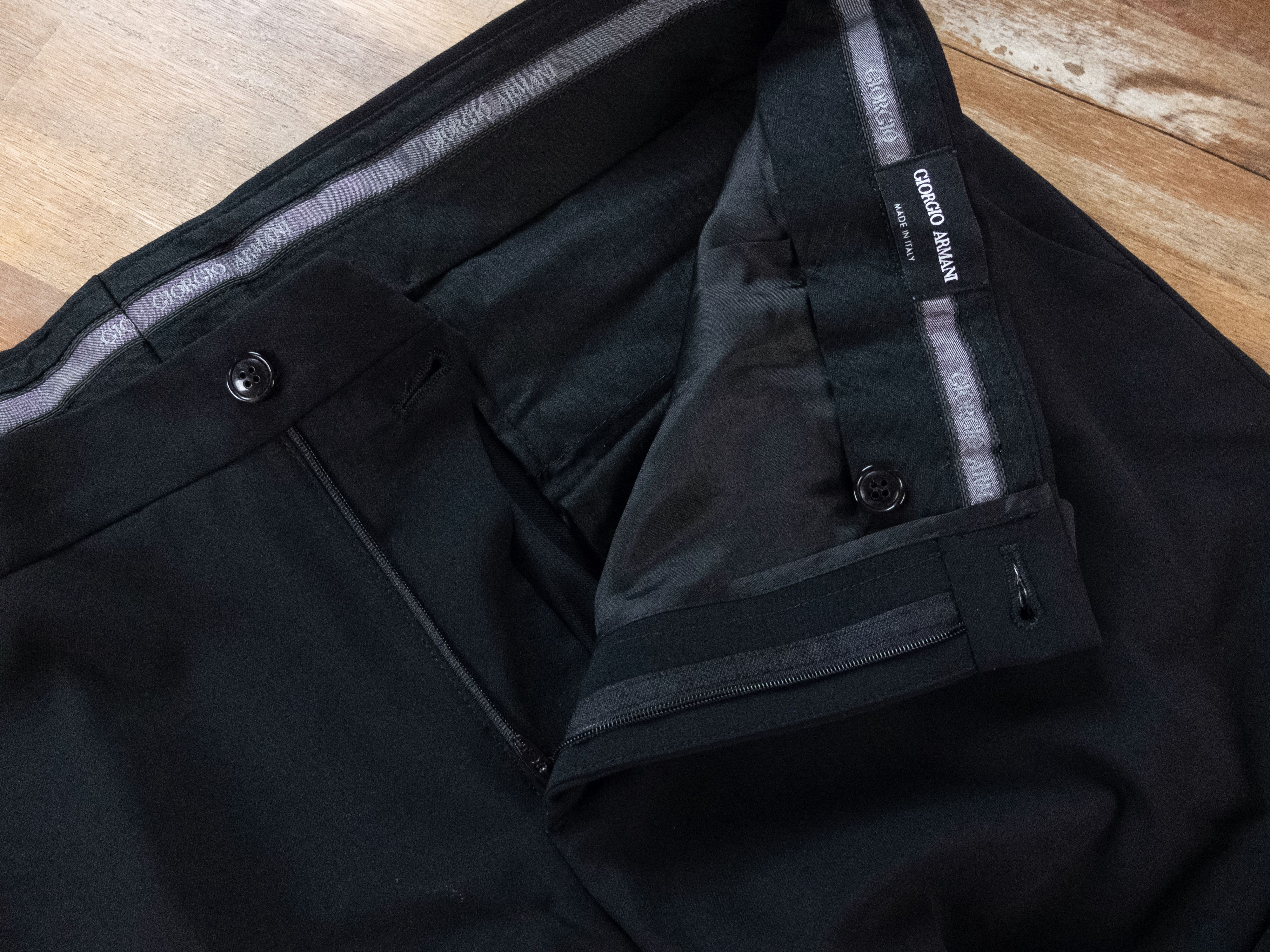 Giorgio Armani GIORGIO ARMANI black wool formal pants trousers 38 US / 54 Size US 38 / EU 54 - 4 Thumbnail