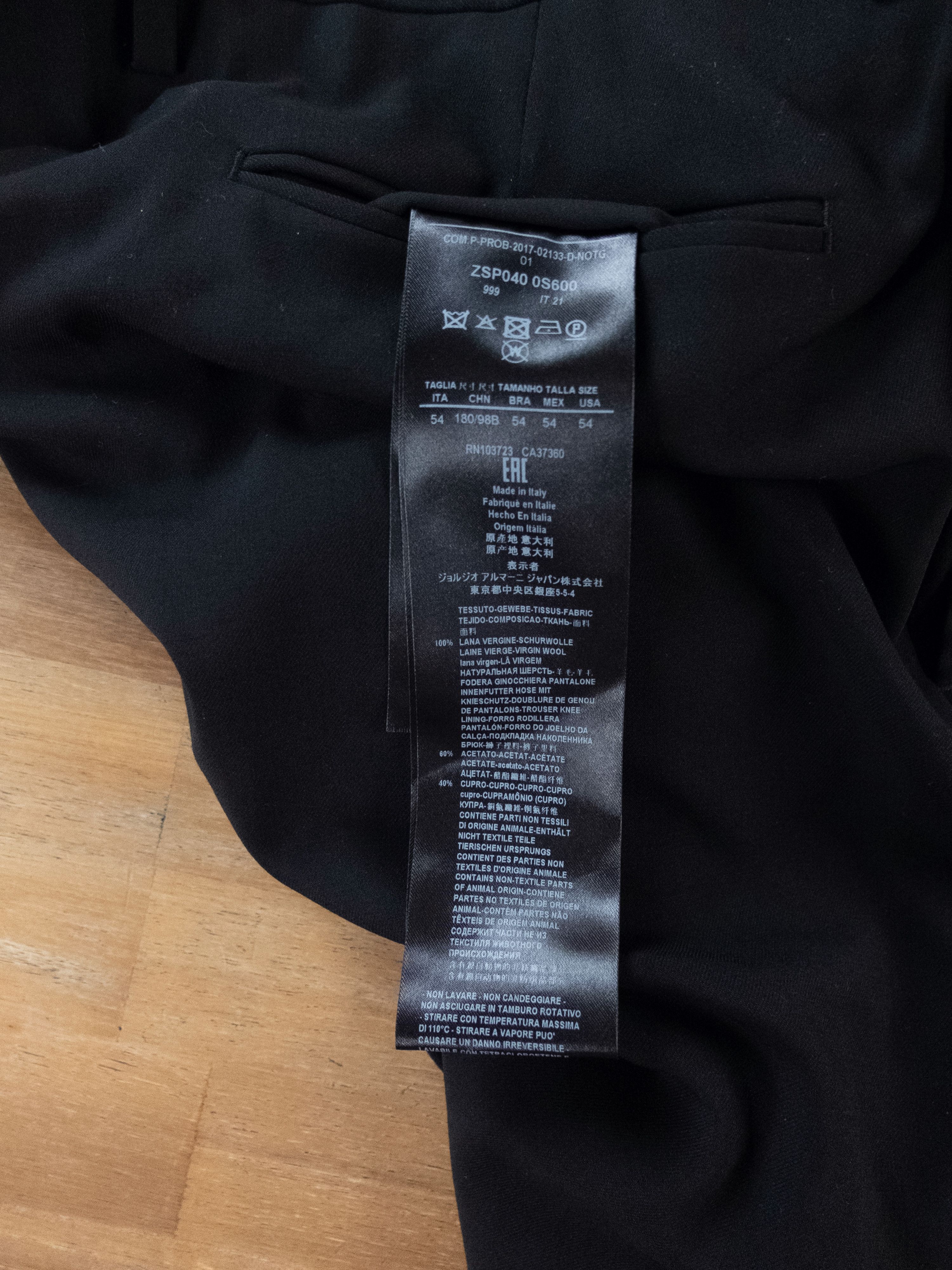 Giorgio Armani GIORGIO ARMANI black wool formal pants trousers 38 US / 54 Size US 38 / EU 54 - 5 Thumbnail