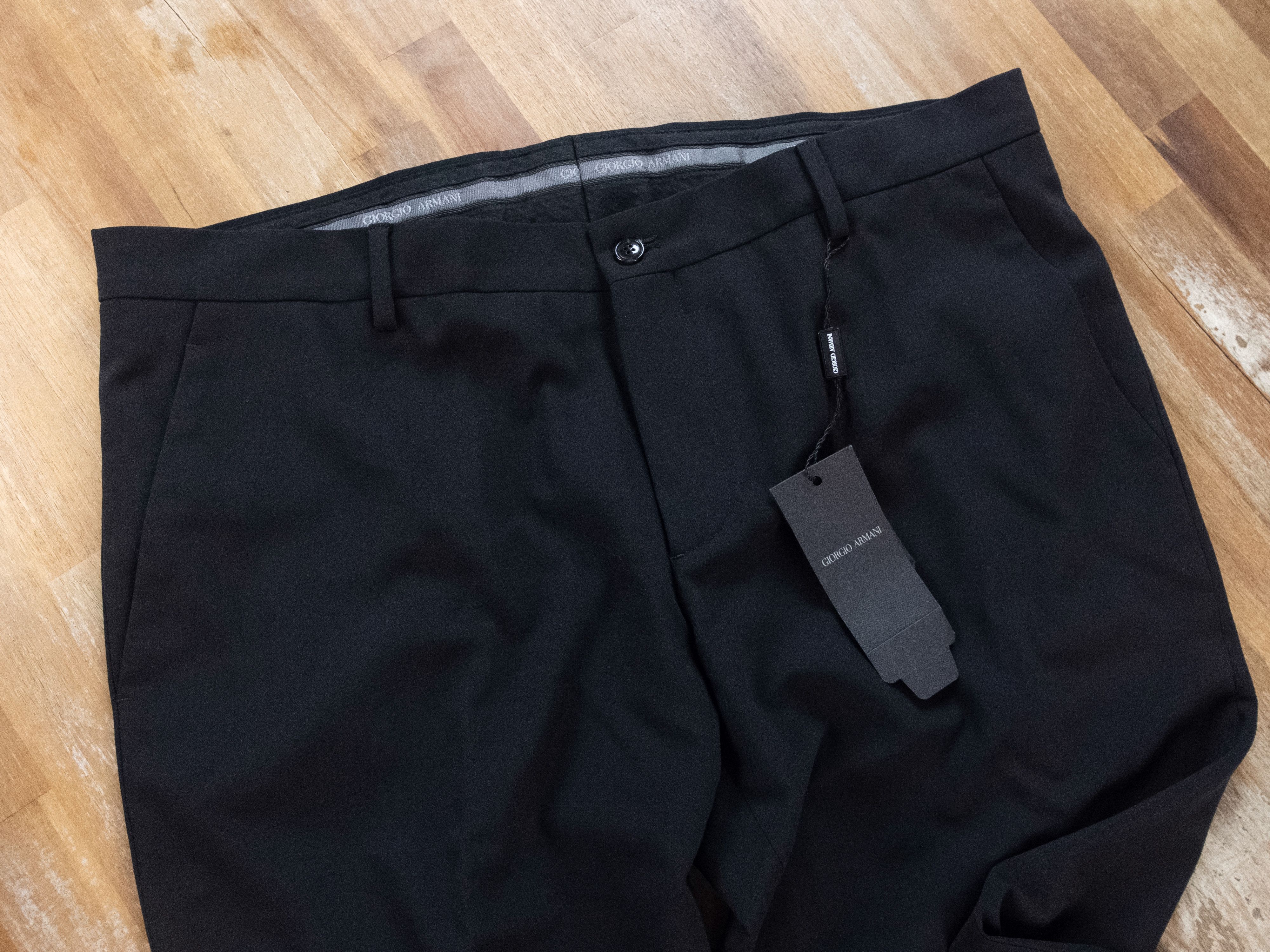 Giorgio Armani GIORGIO ARMANI black wool formal pants trousers 38 US / 54 Size US 38 / EU 54 - 2 Thumbnail