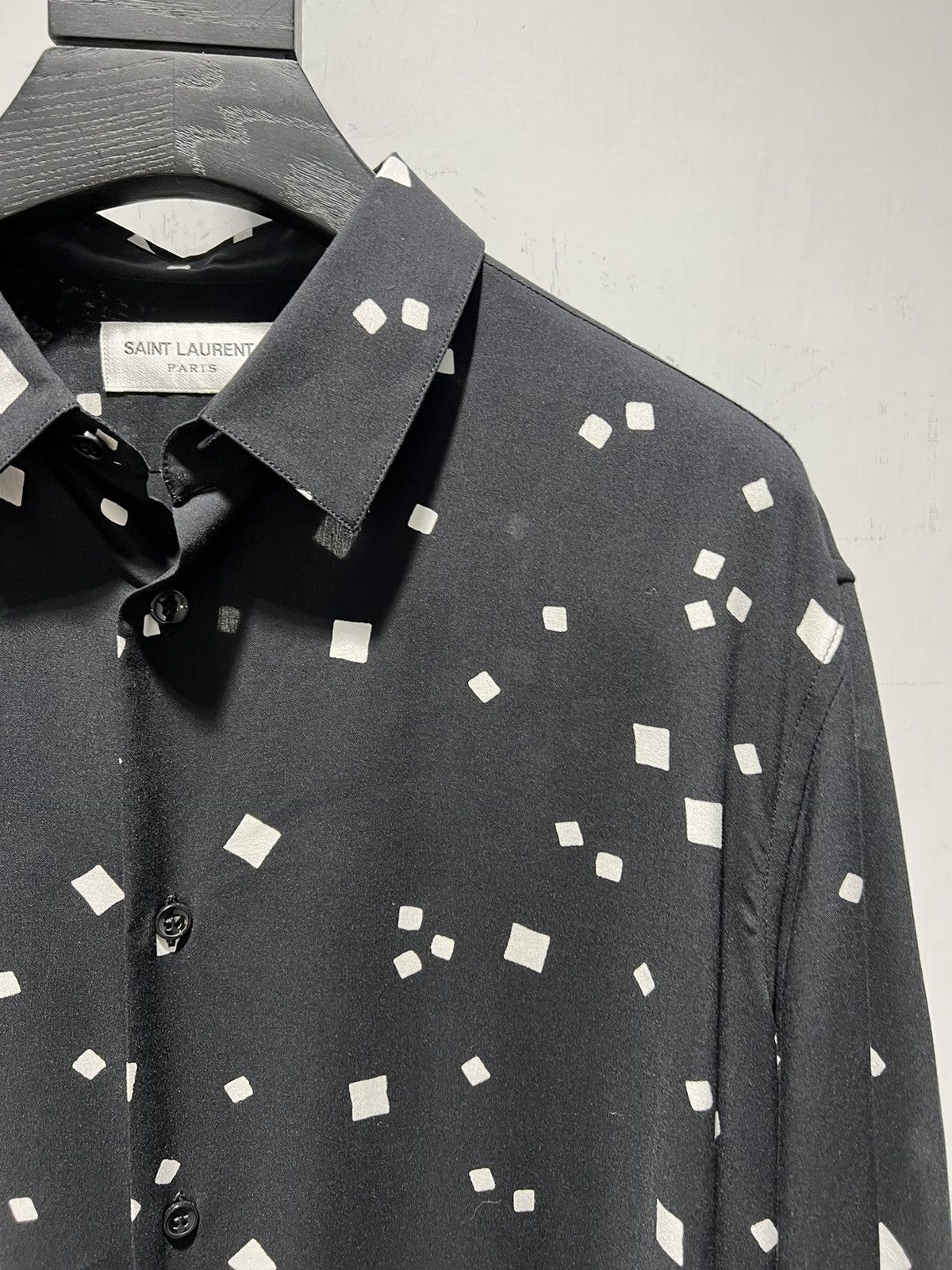 Saint Laurent Paris SS20 Scattered Square Print Shirt sz37/38/39 Size US M / EU 48-50 / 2 - 2 Thumbnail